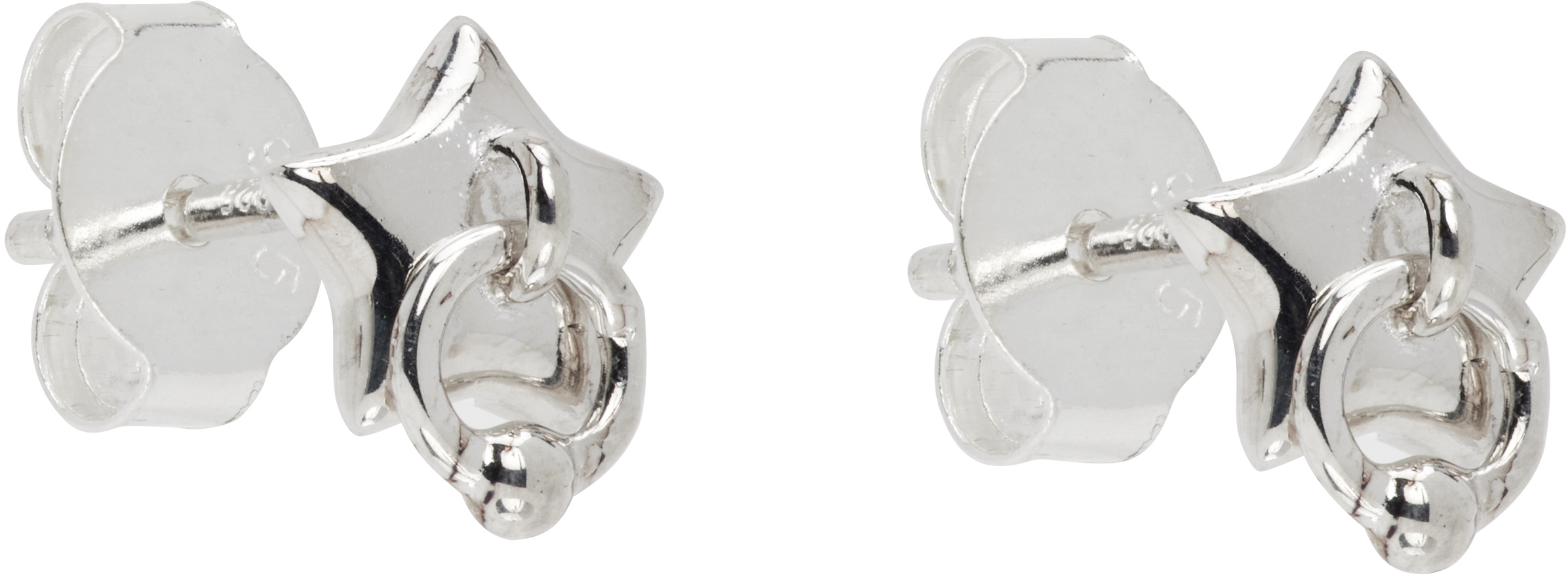 Sandy Liang Micro Wanda Earrings In Silver