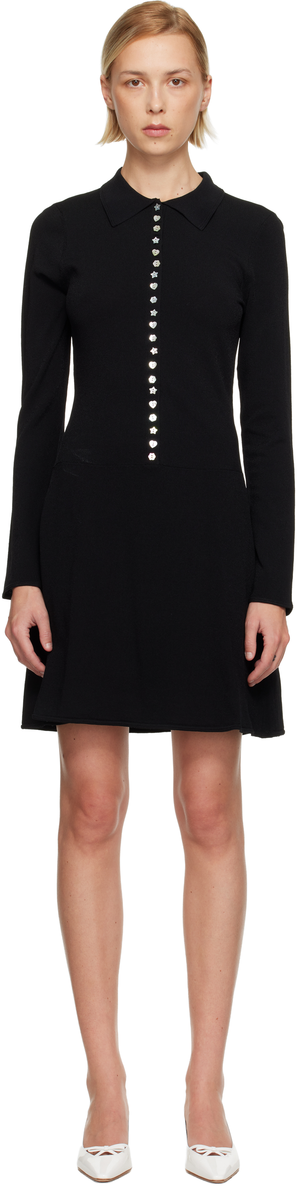 Sandy Liang 25aw Lori ワンピース ブラック S 新品タグ付 Black Lori Midi Dress by Sandy Liang on Sale