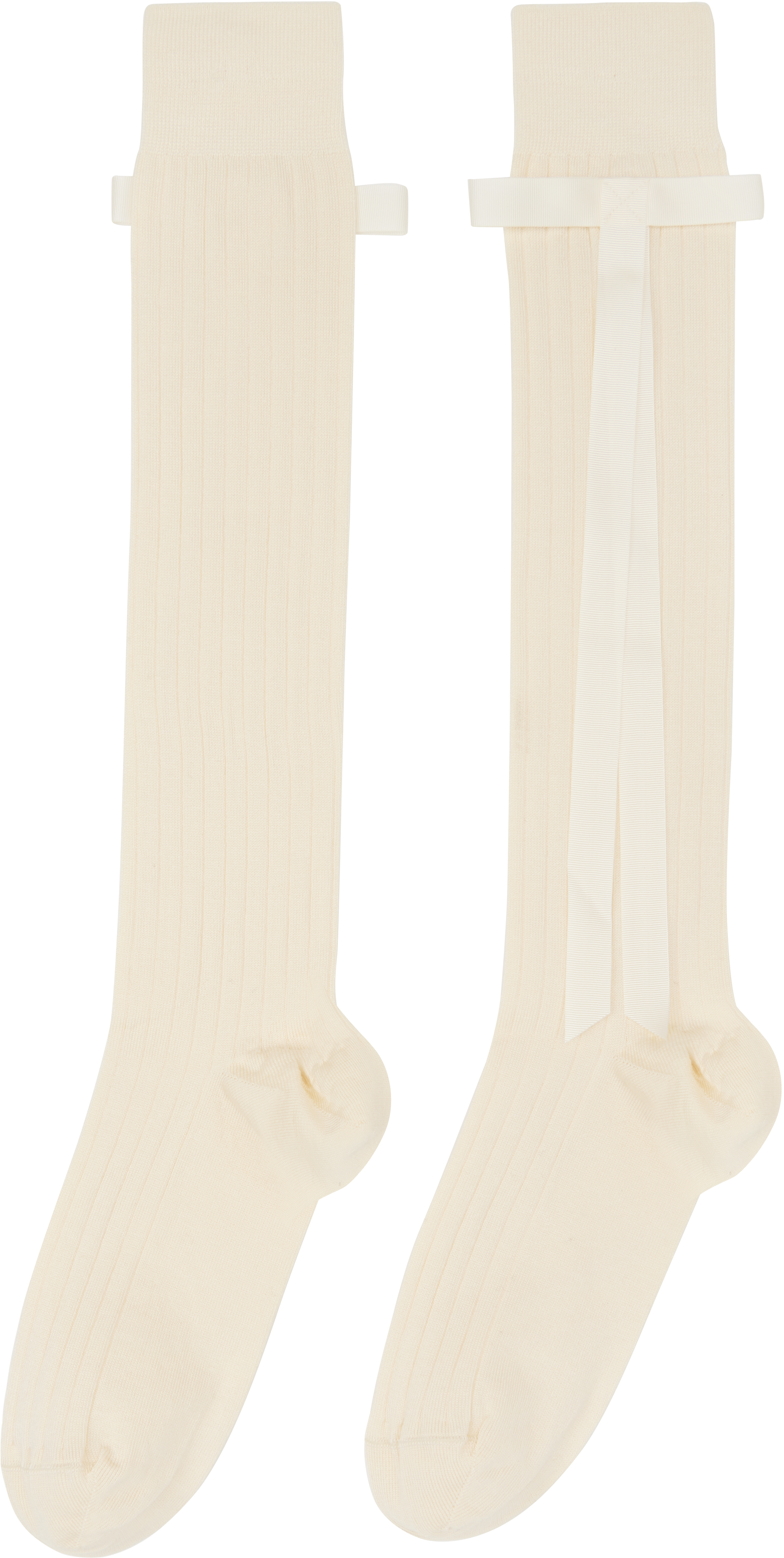 Sandy Liang Ssense Exclusive Bridal Capsule Recital Socks In Tofu