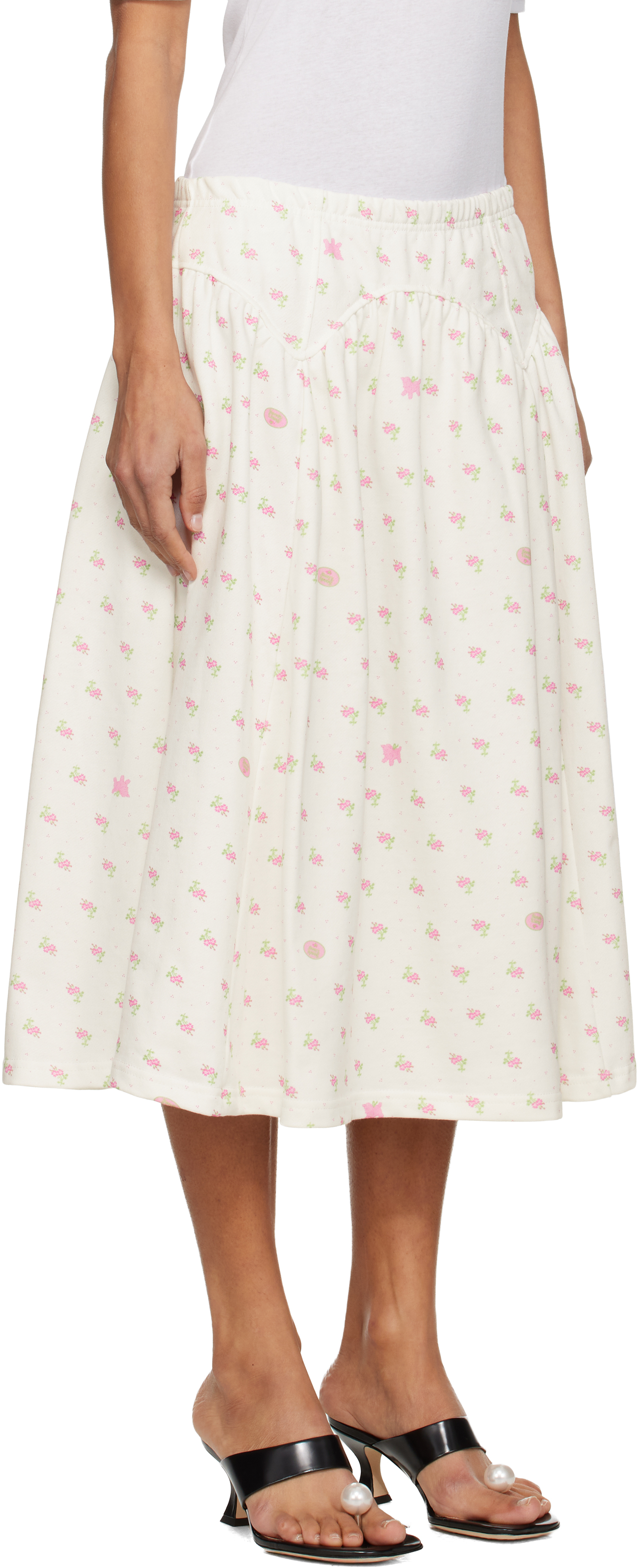 Sandy Liang White Houston Midi Skirt In White