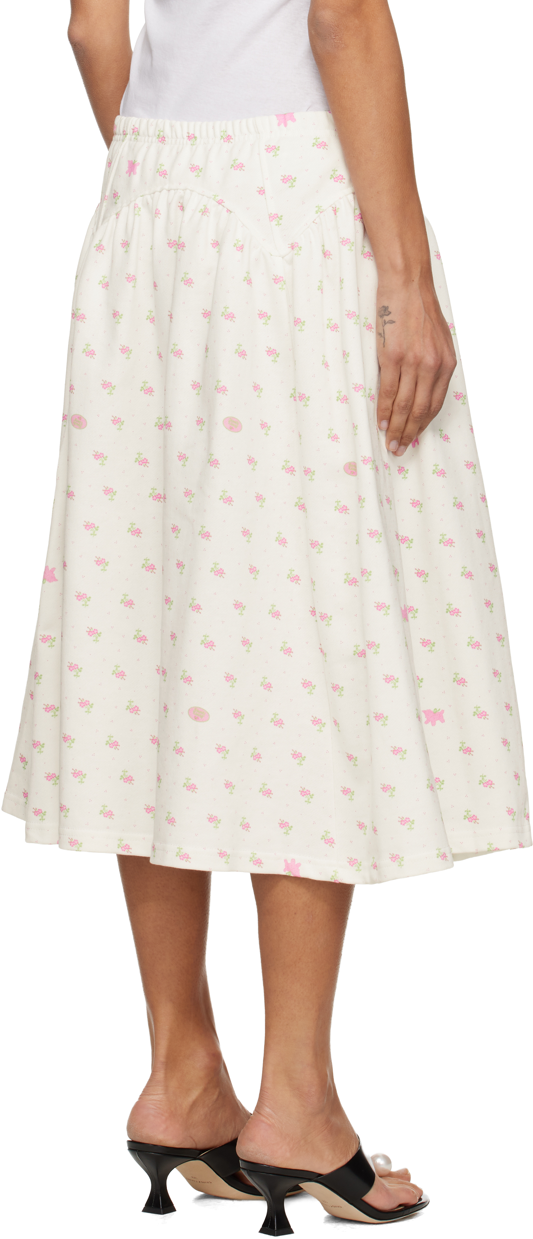 Sandy Liang White Houston Midi Skirt In White