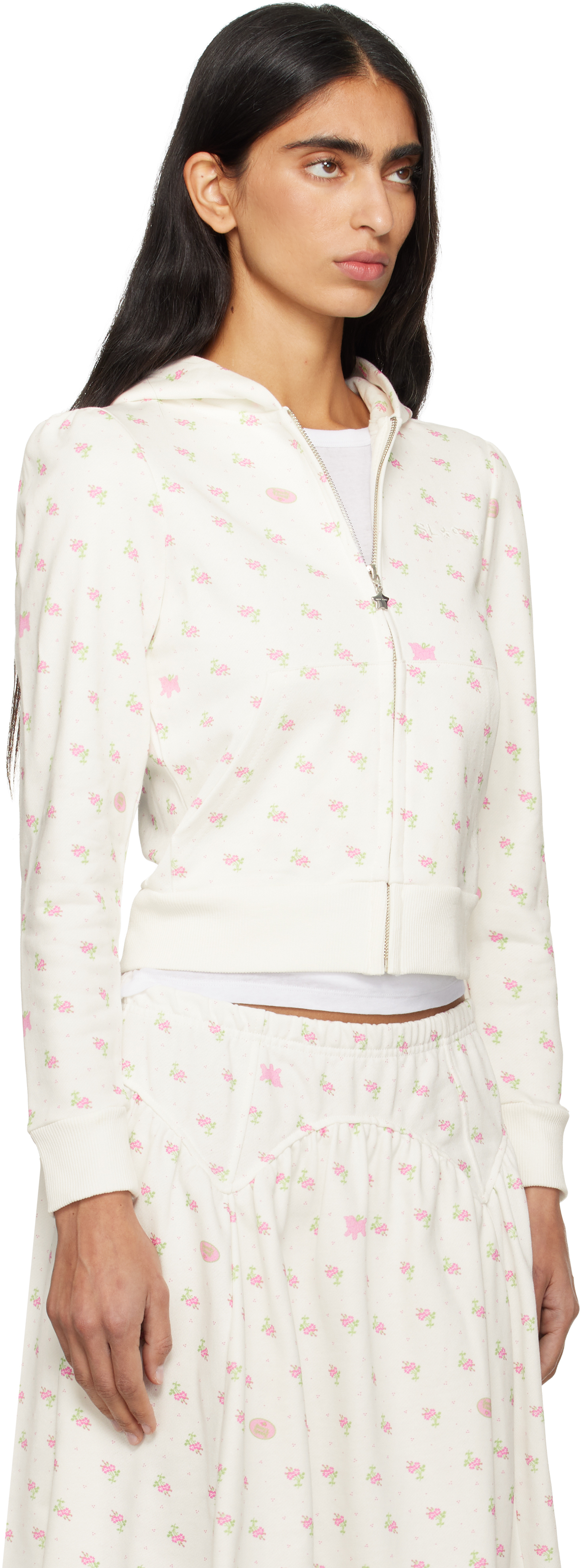 Sandy Liang White Cardamom Hoodie In White