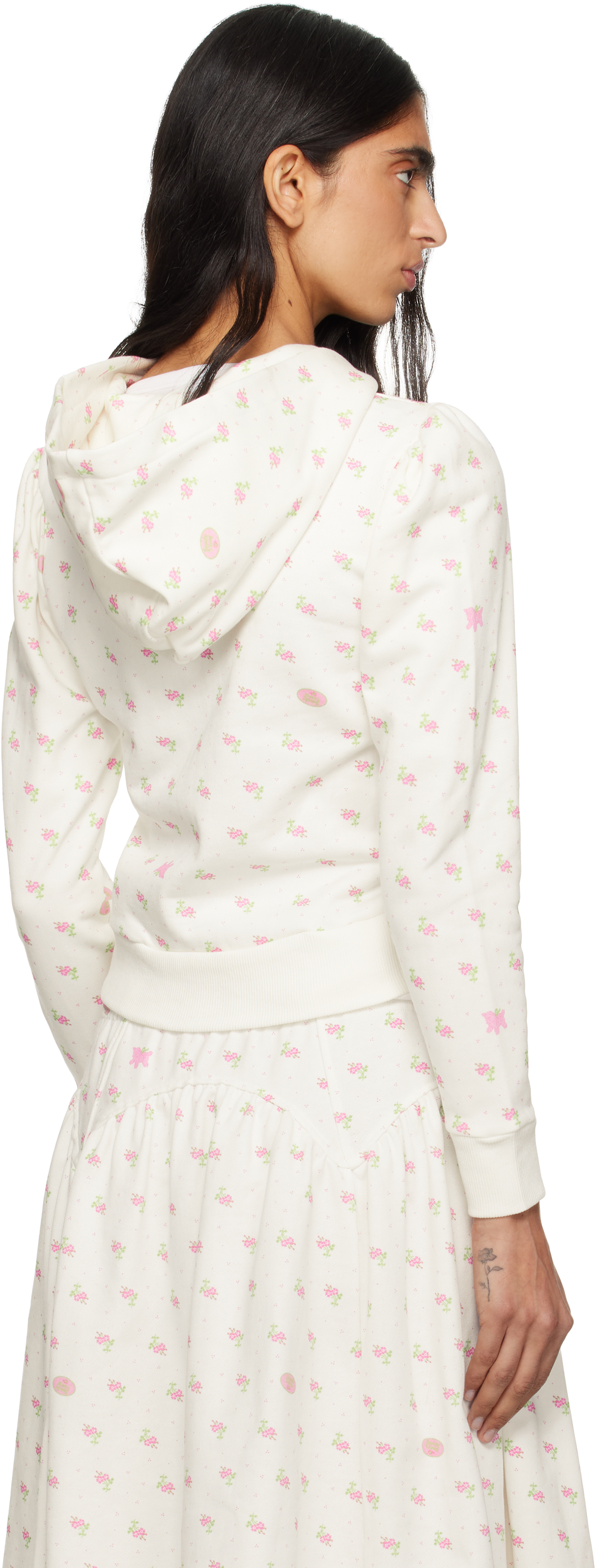 Sandy Liang White Cardamom Hoodie In White