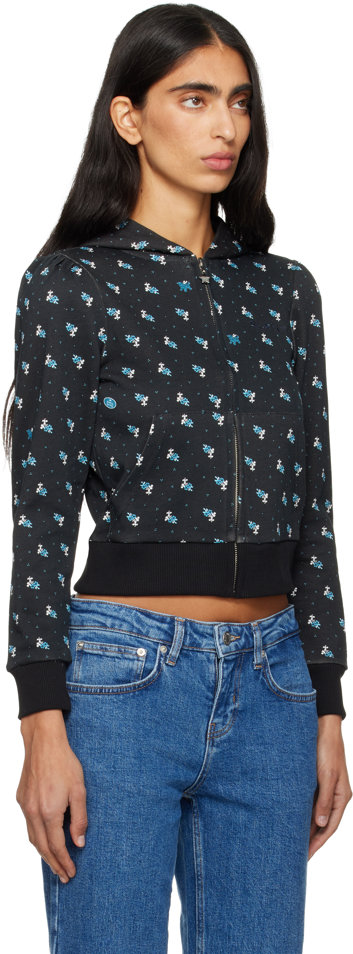 Sandy Liang Navy Cardamom Hoodie In Multi