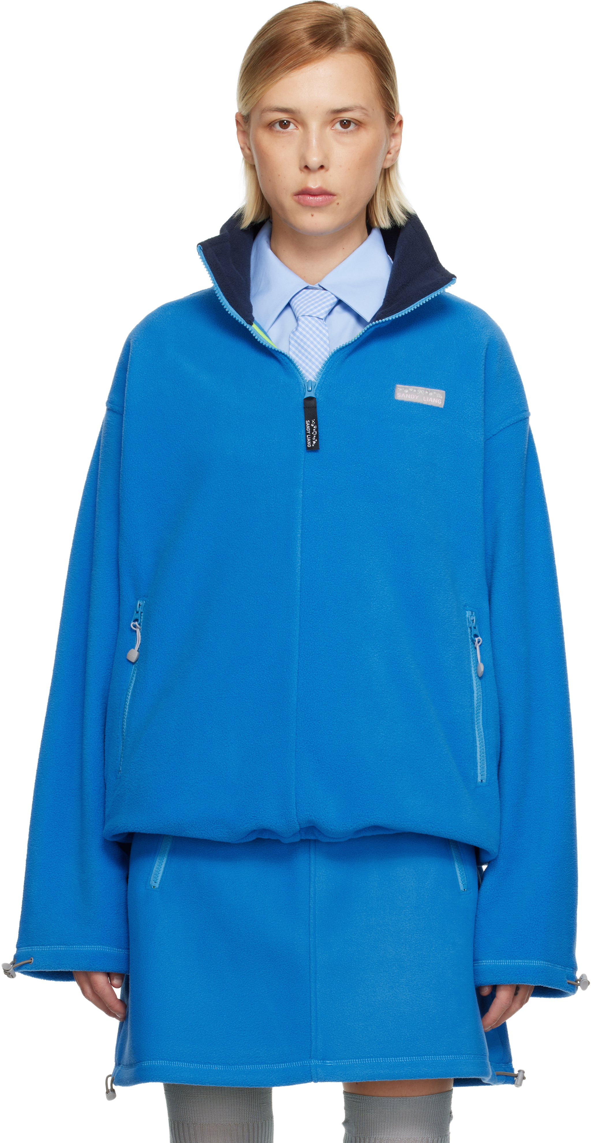 Sandy Liang: Blue Ascher Pullover Jacket | SSENSE