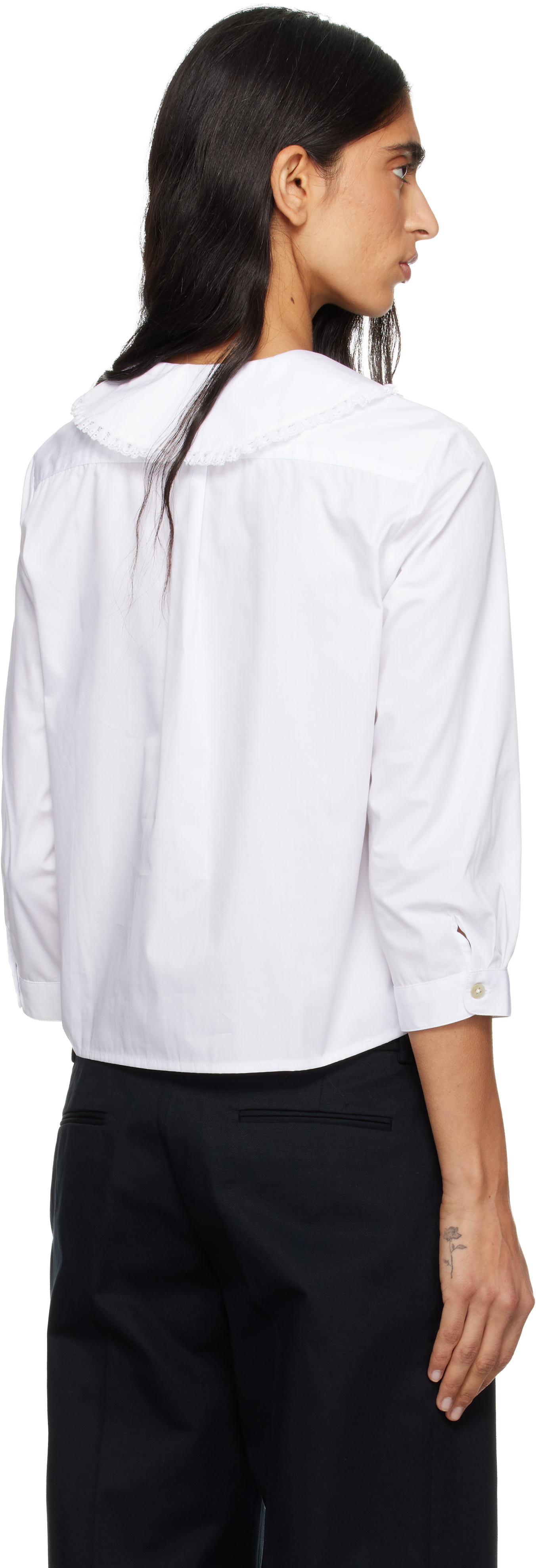 Sandy Liang White Buell Shirt In White