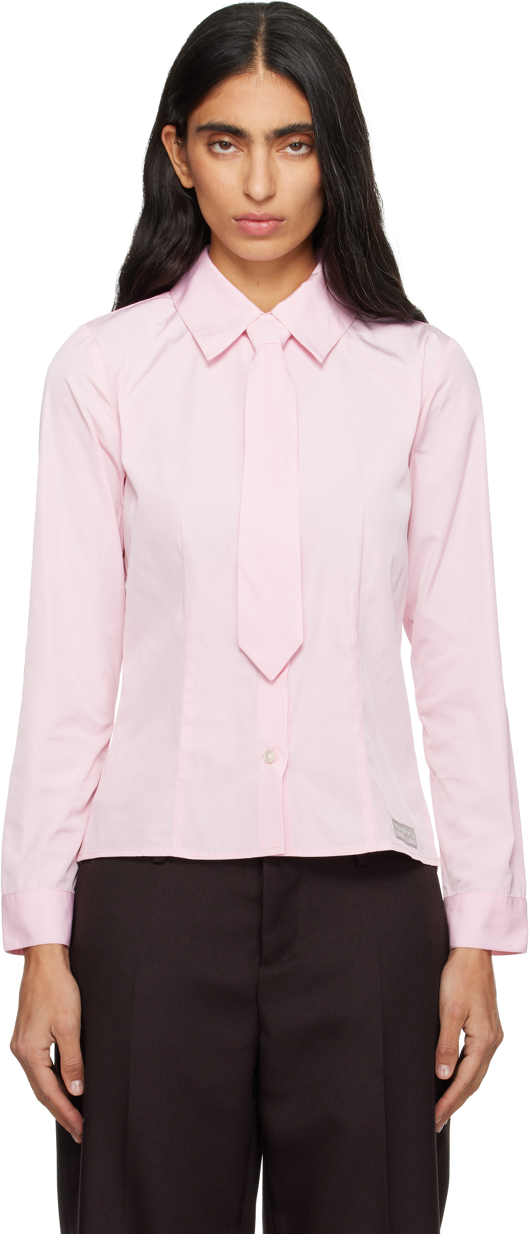 Sandy Liang Pink Levi Shirt In Animal Print