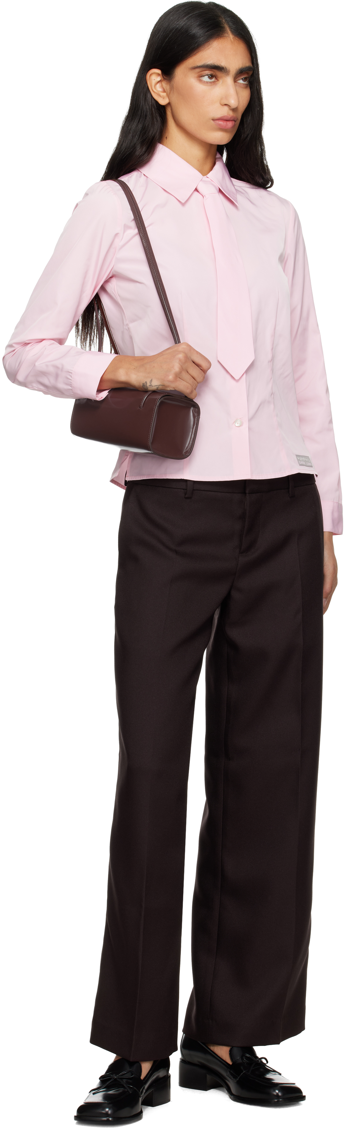 Sandy Liang Pink Levi Shirt In Animal Print