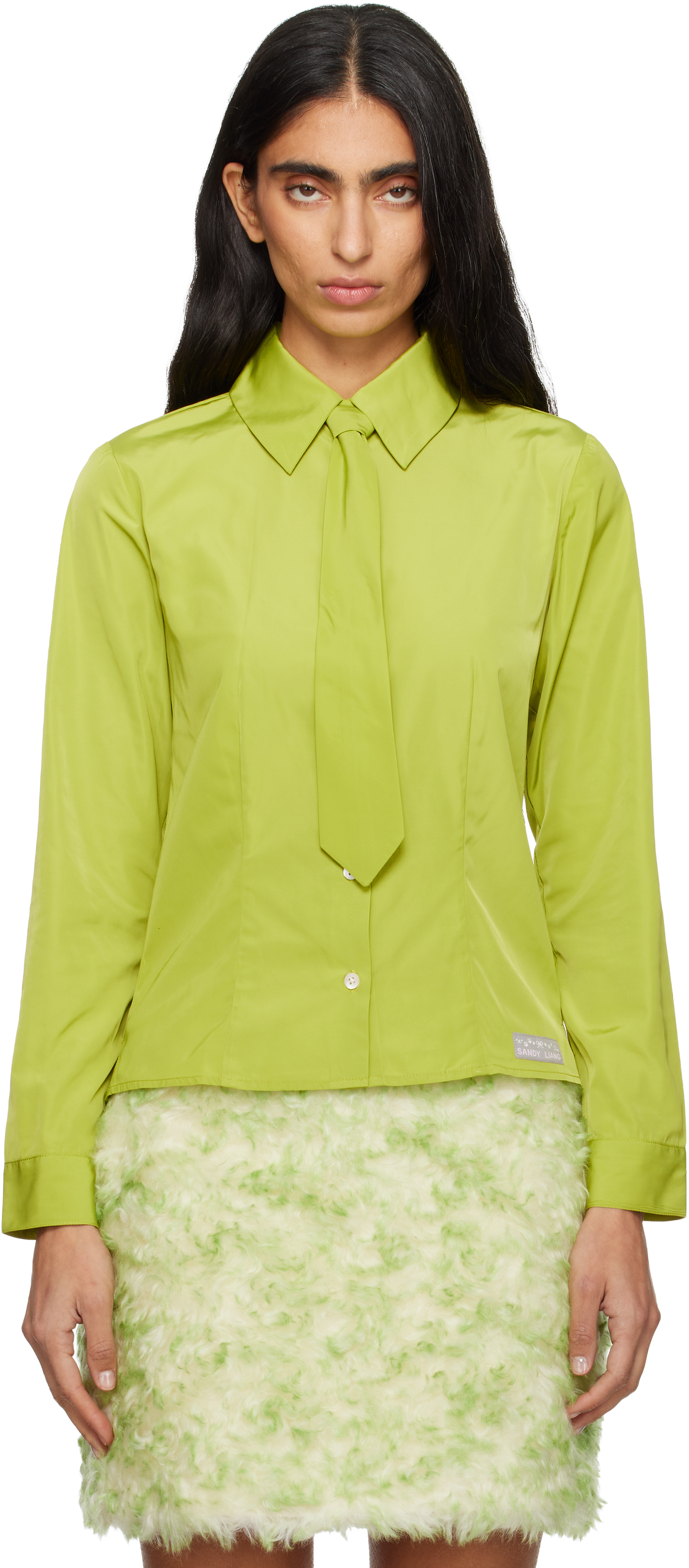 Sandy Liang Green Levi Shirt In Green