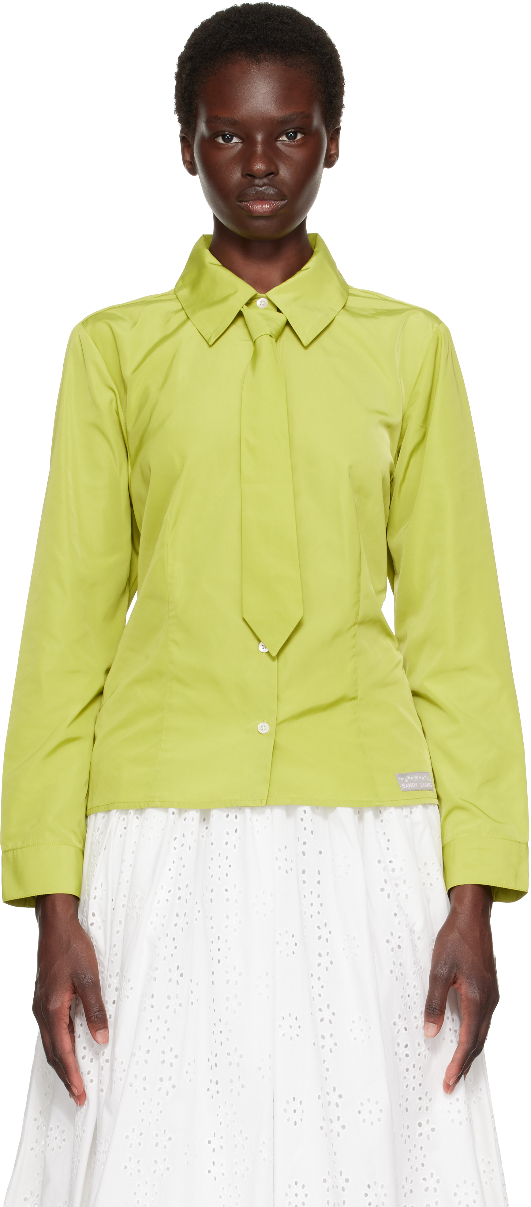 Sandy Liang: Green Levi Shirt | SSENSE