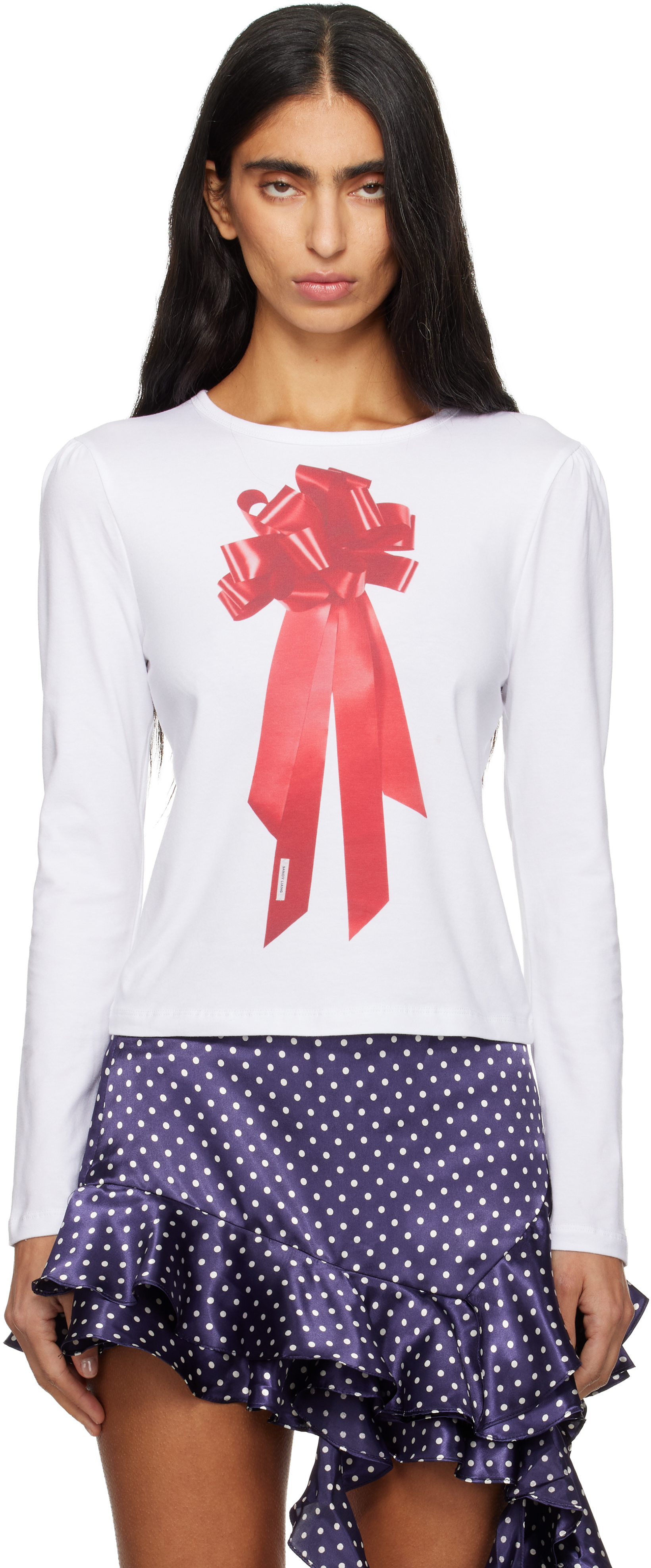 Sandy Liang White Present Nap T-shirt In White