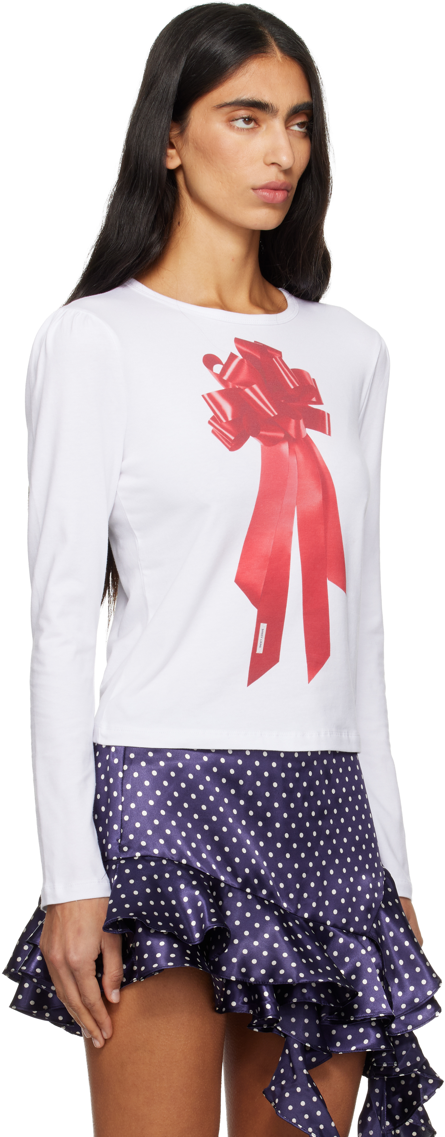 Sandy Liang White Present Nap T-shirt In White