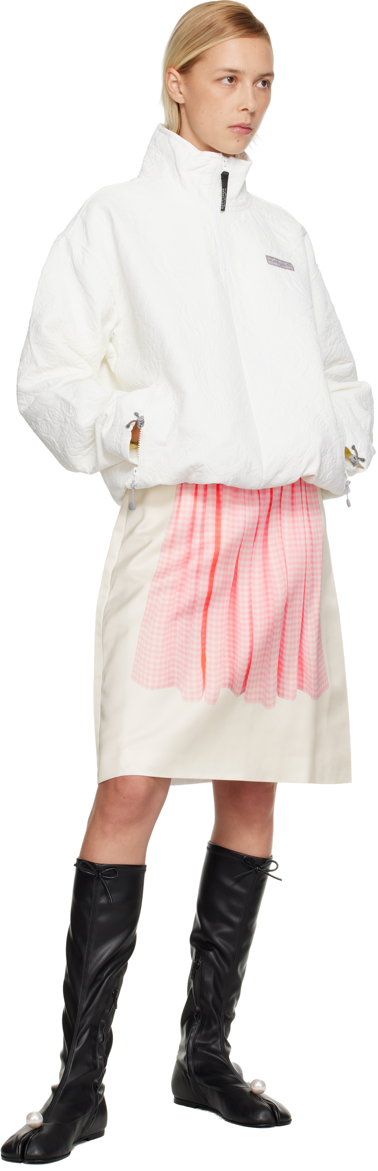 Sandy Liang Black Pearl Sock Boots In Black