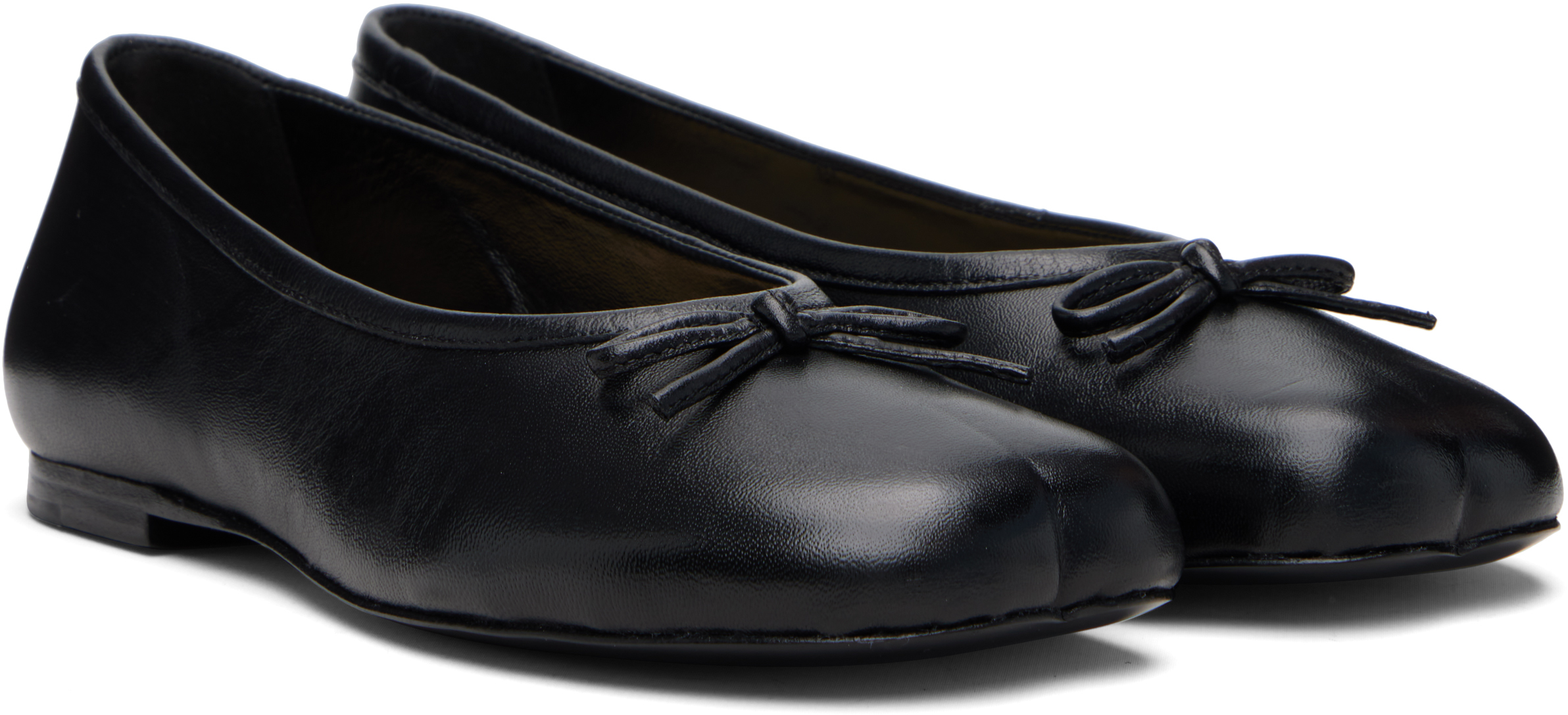 Sandy Liang Black Paw Ballerina Flats In Black