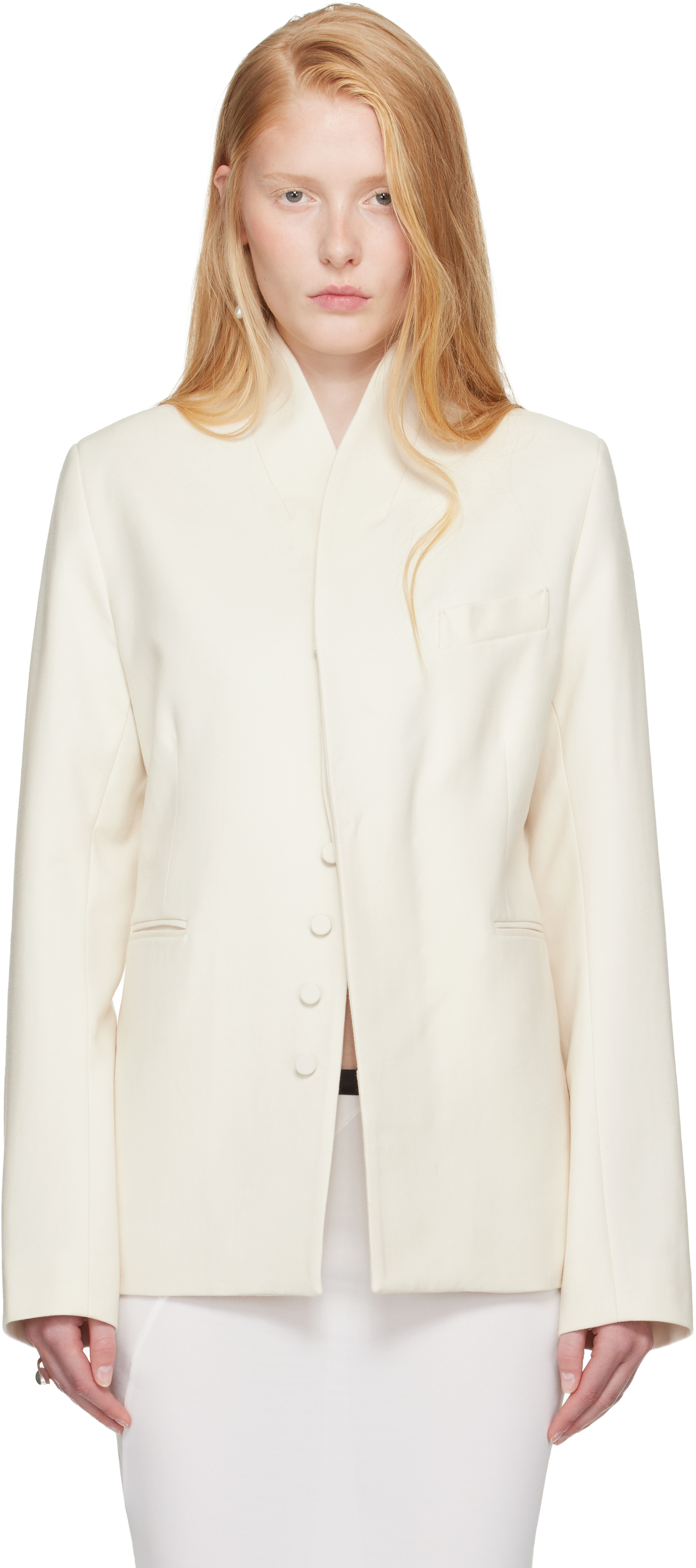 SSENSE Exclusive Bridal Capsule Collarless Blazer