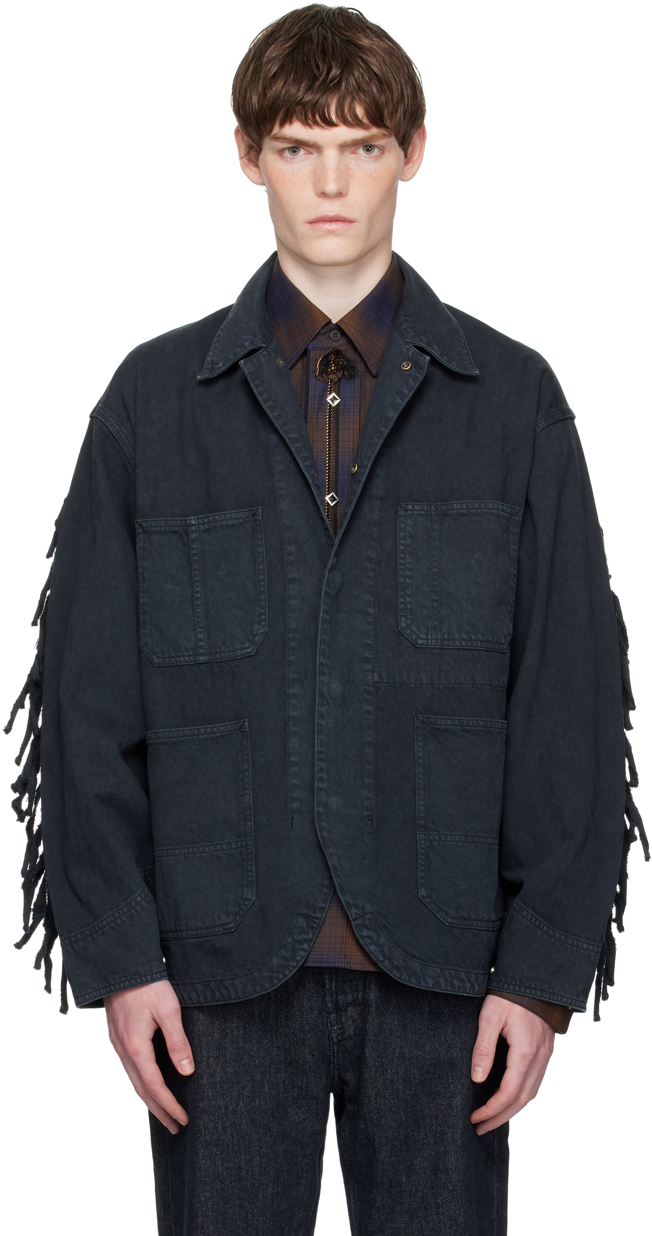 Toga Virilisのブラック フリンジ デニムジャケットがセール中
