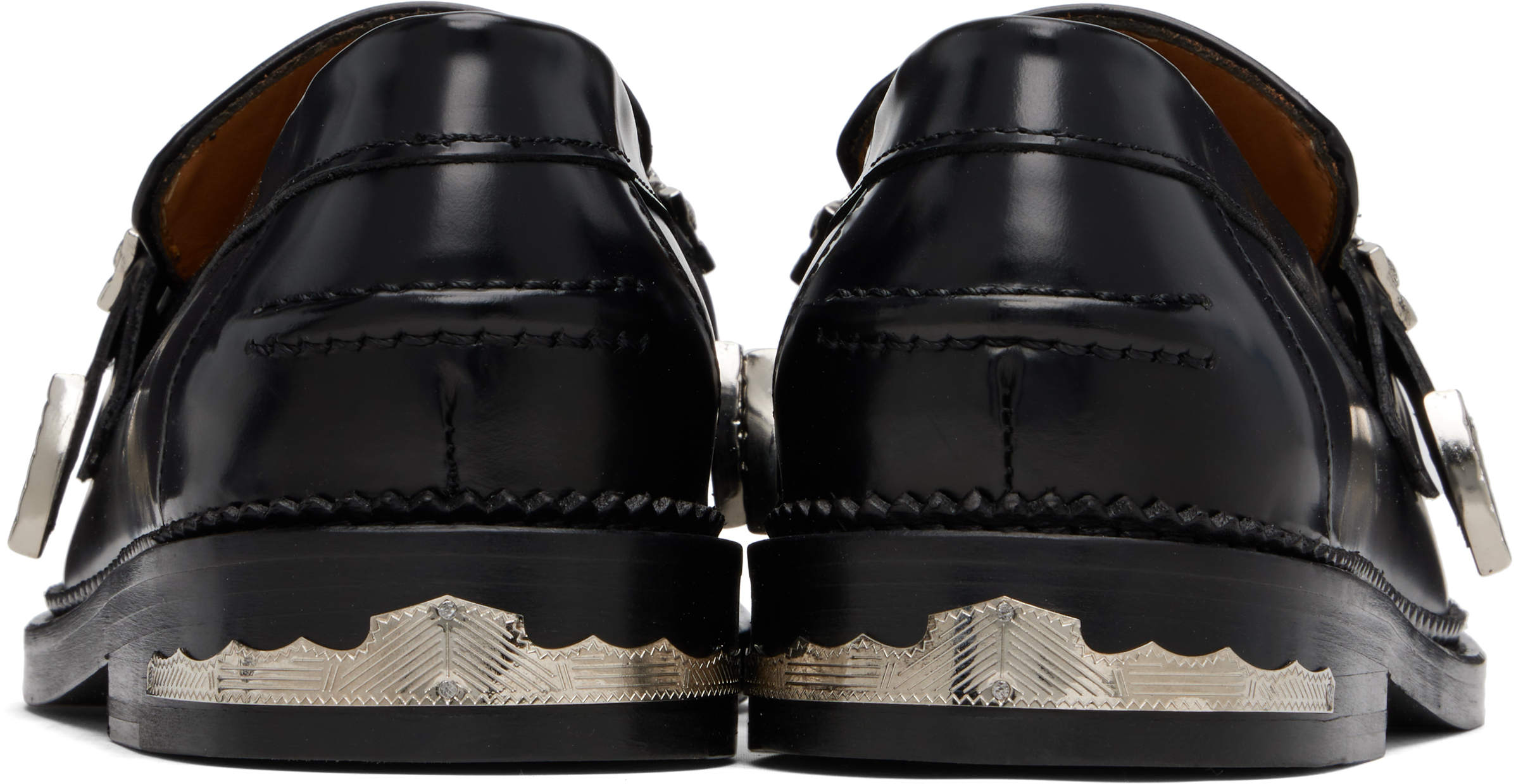 Toga Virilis Metallic-buckle Leather Loafers In Black