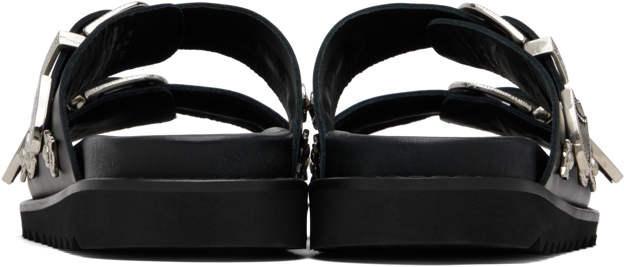 Toga Virilis Black Buckle Sandals In Black