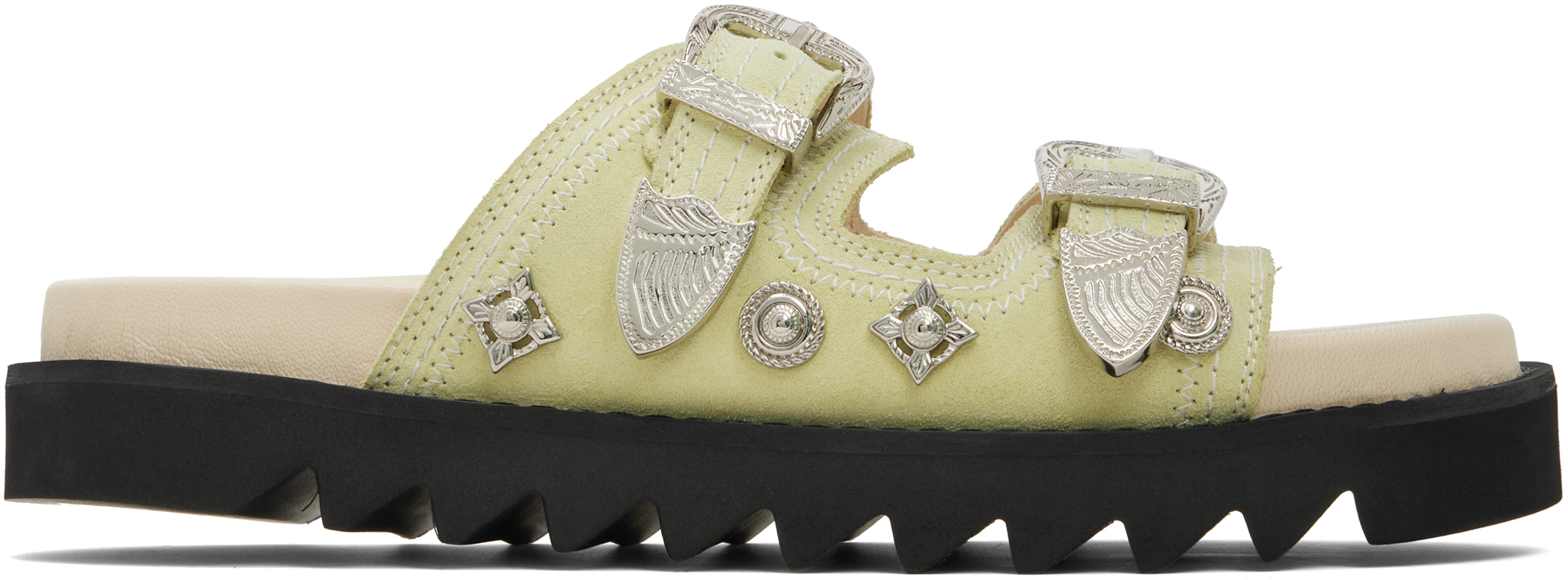 Toga Virilis Beige Suede Sandals In Multi