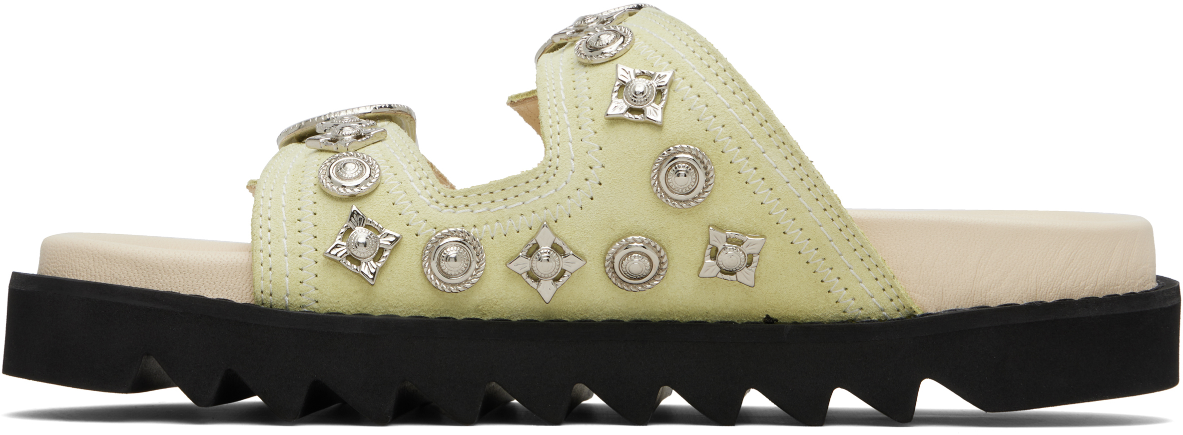 Toga Virilis Beige Suede Sandals In Multi
