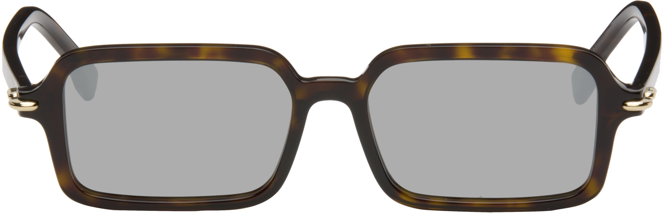 Brown & Black 'Fendi' Selleria Rectangle Sunglasses