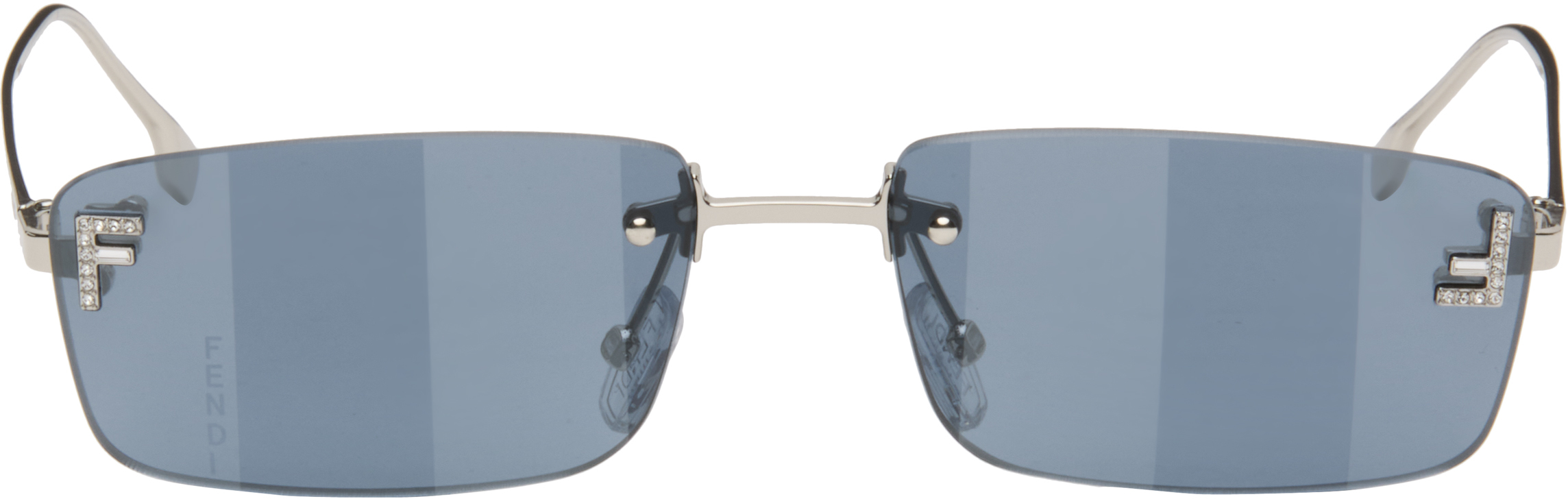 Silver 'Fendi First' Crystal Sunglasses