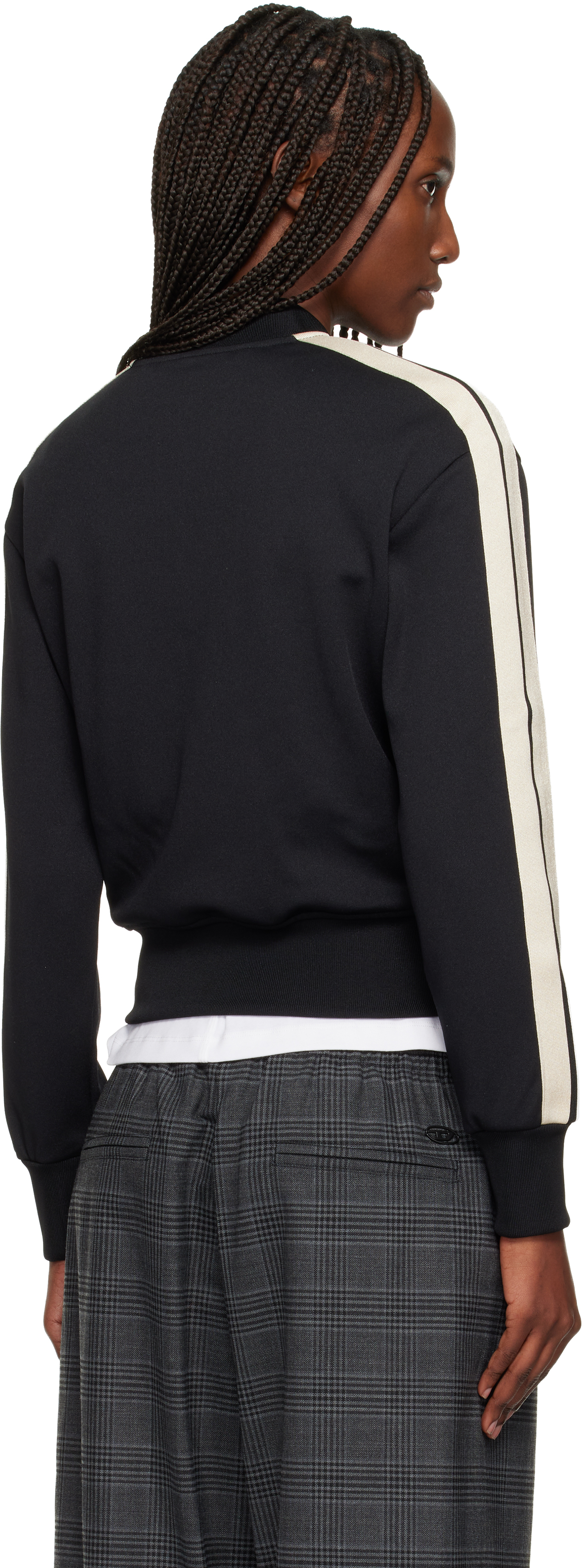 Palm Angels Black Classic Logo Track Bomber Jacket In Black