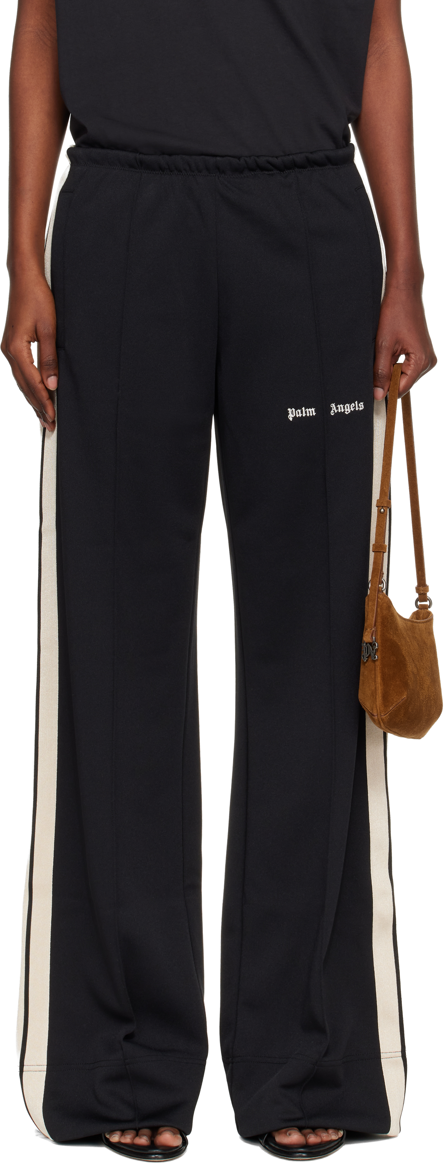 Palm Angels Black Classic Logo Track Loose Track Pants