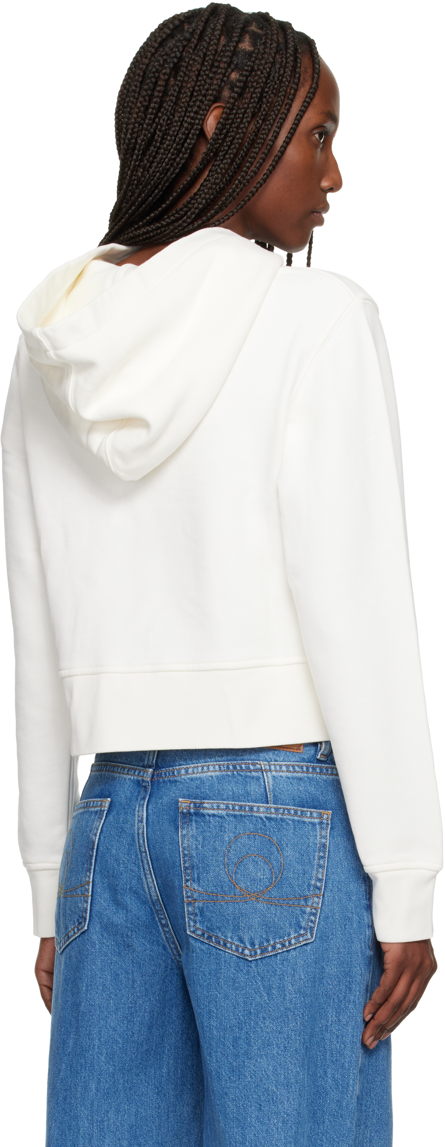 Palm Angels Off-white Spray Bear Fitted Hoodie