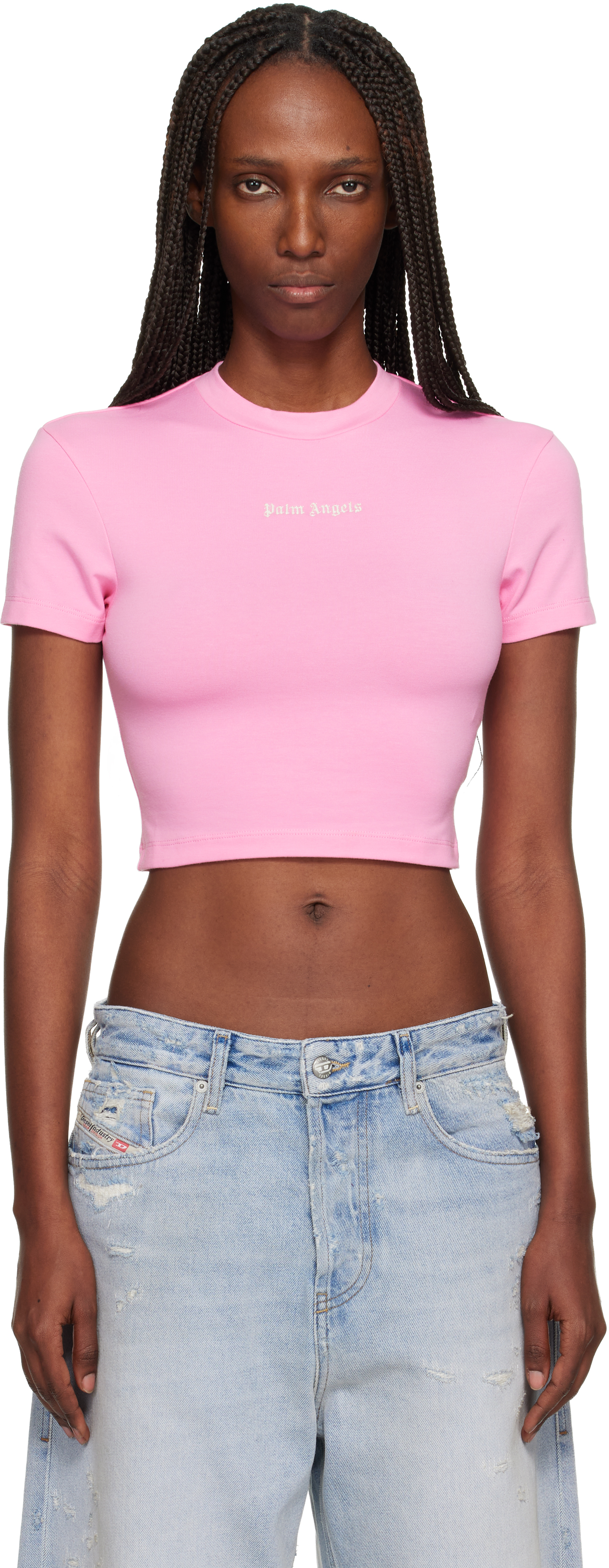 Palm Angels Pink Classic Logo Baby T-shirt In Pink