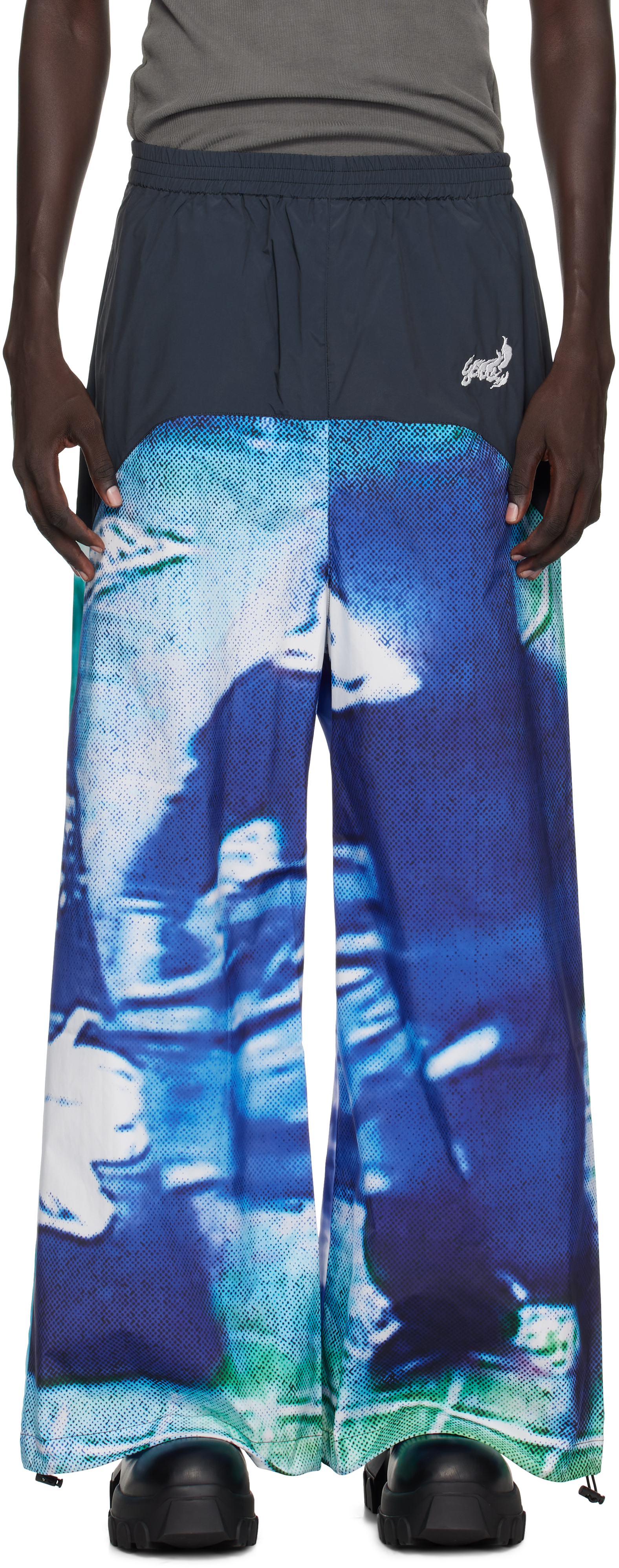 Black Taffeta Track Pants