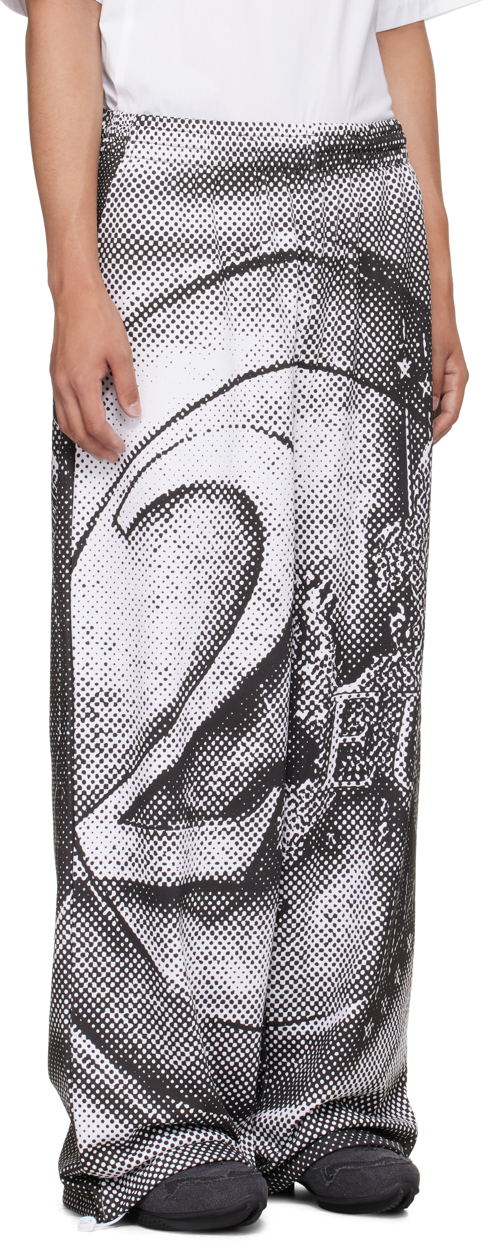 Gerrit Jacob Black & White Printed Sweatpants In Gray