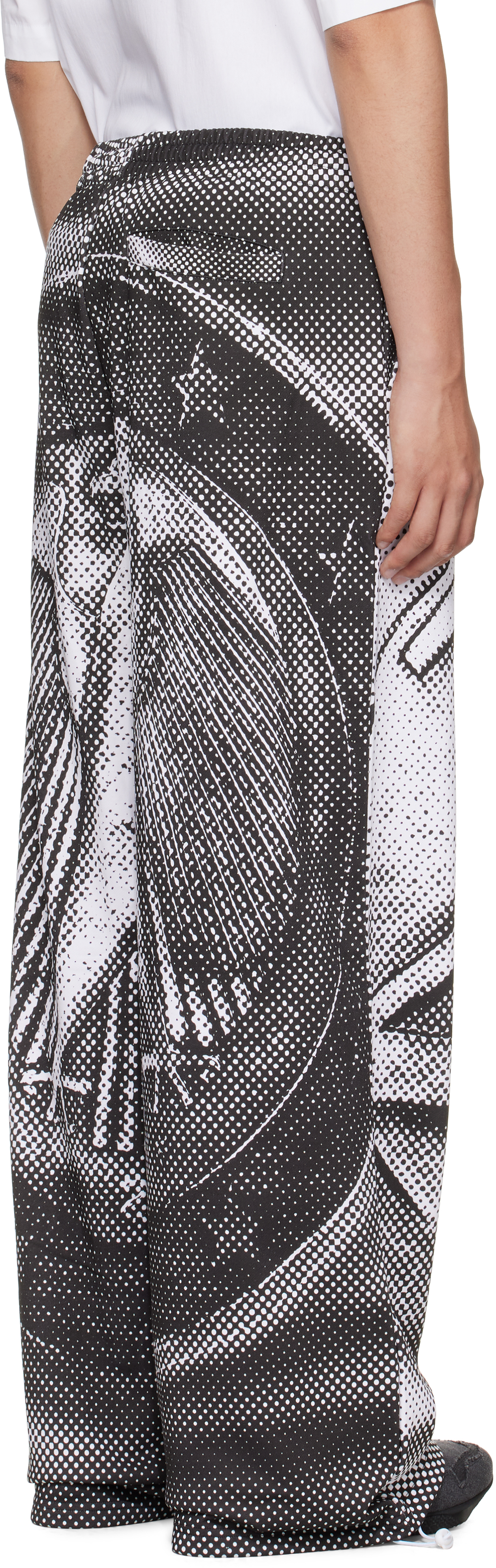 Gerrit Jacob Black & White Printed Sweatpants In Gray