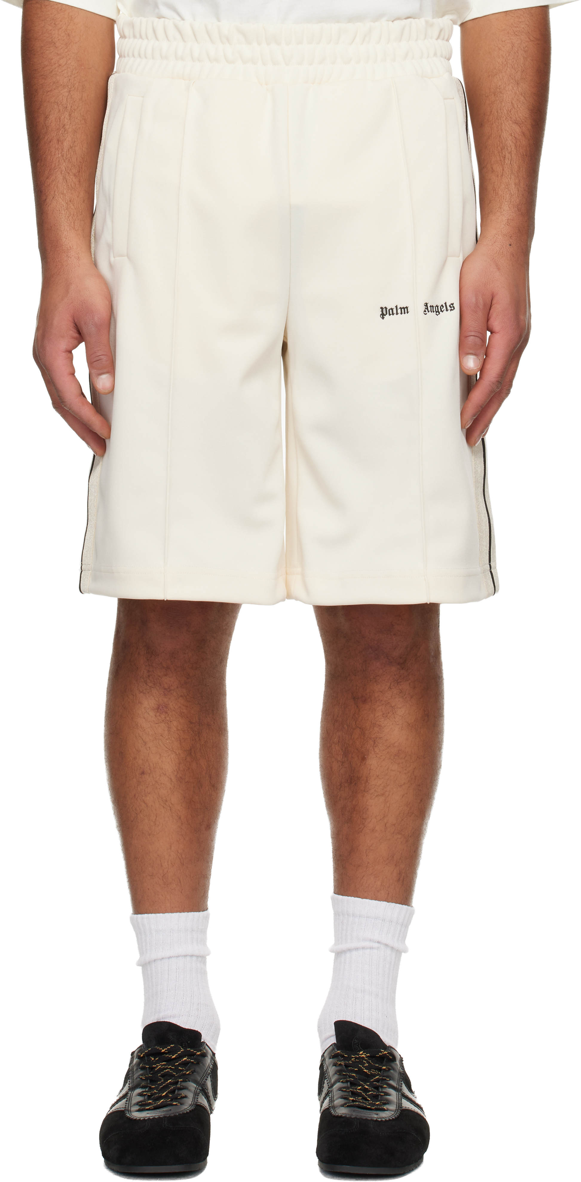 Off-White Classic Logo Track Shorts by Palm Angels on Sale
