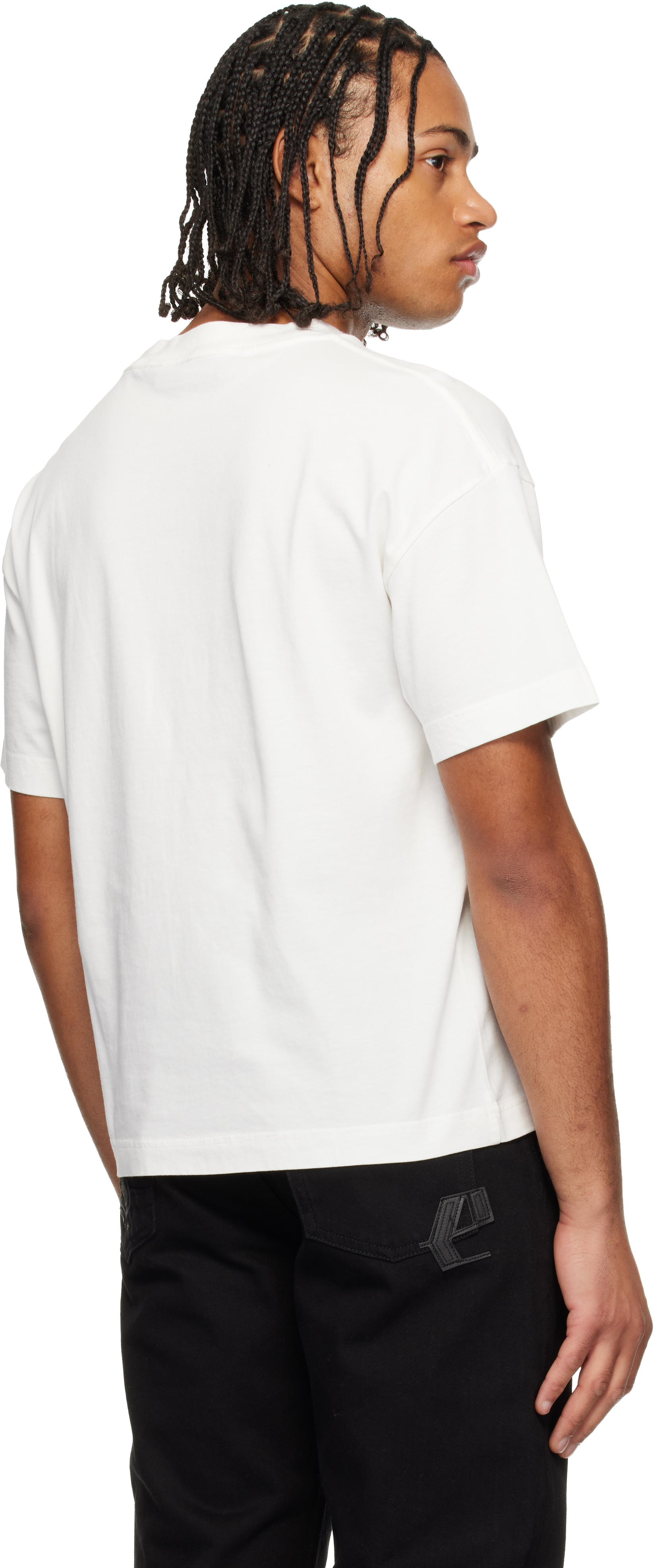Palm Angels Curved Logo T-shirt In White