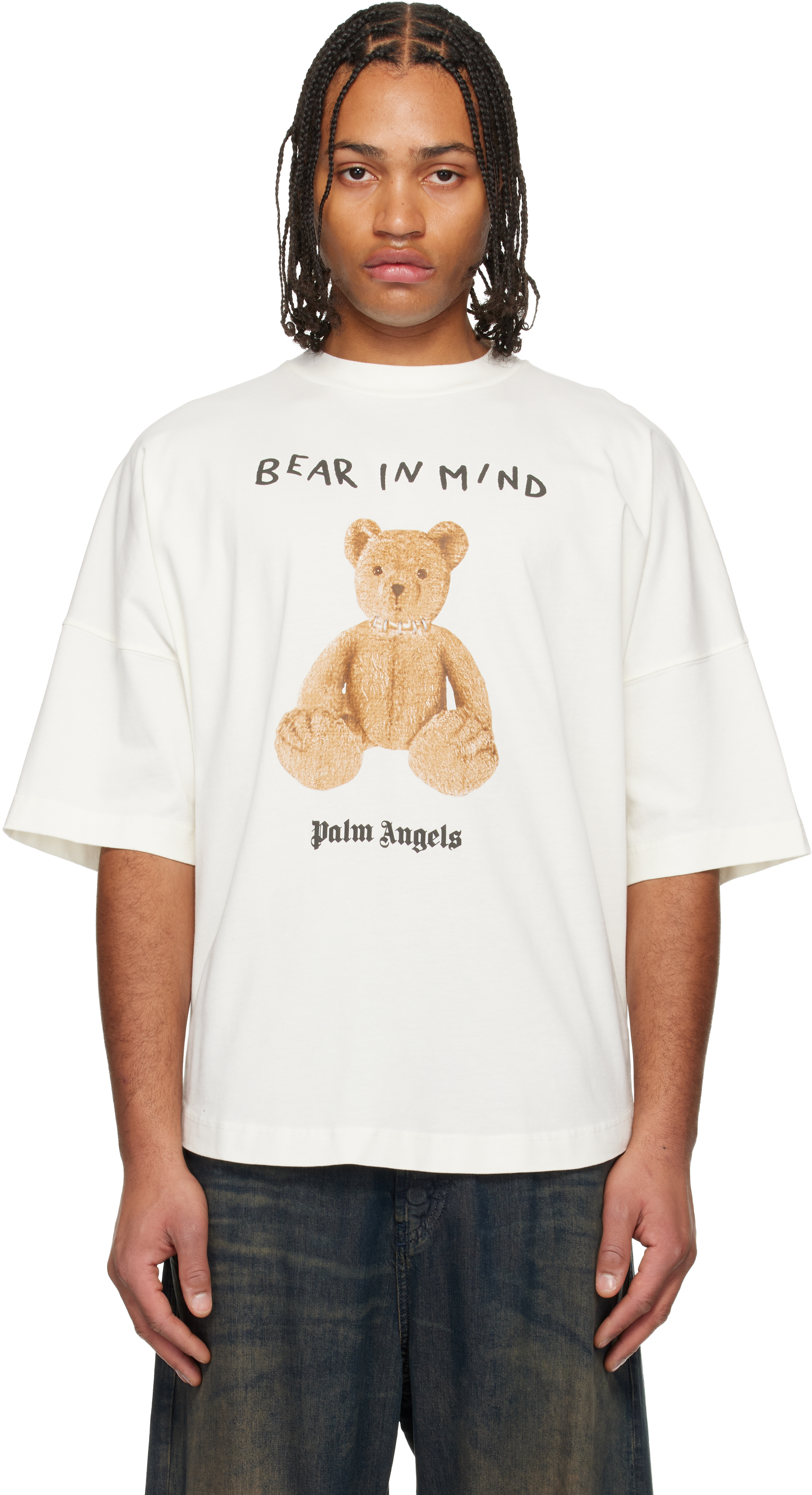 Palm Angels Bear In Mind Over T-shirt In White