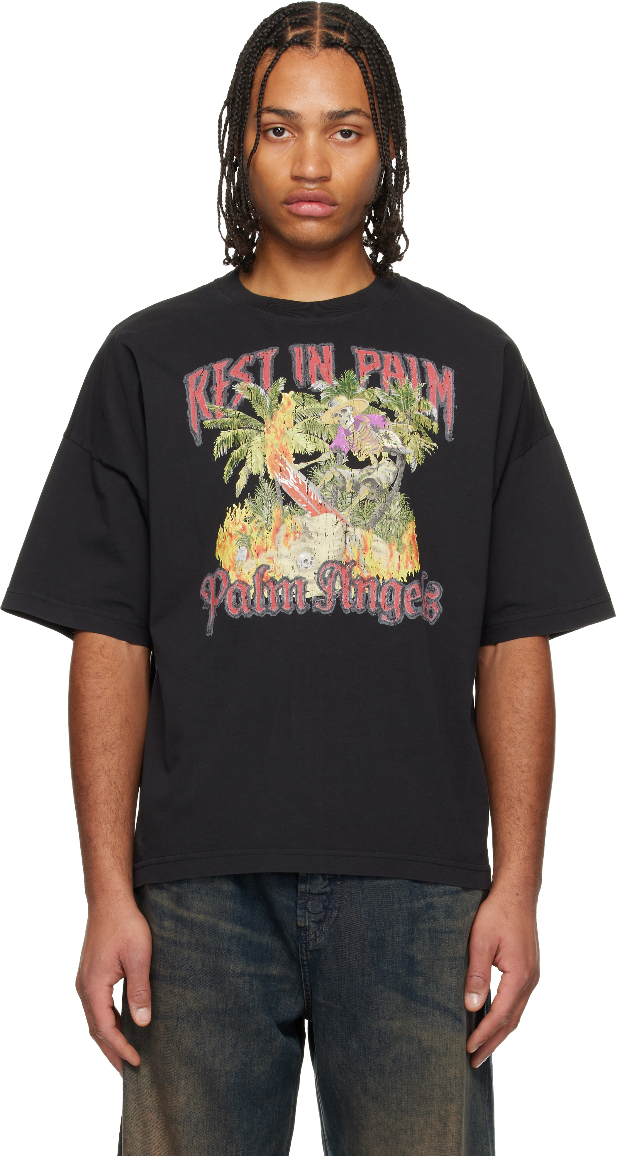 Palm Angels Rest In Palm Loose T-shirt In Black