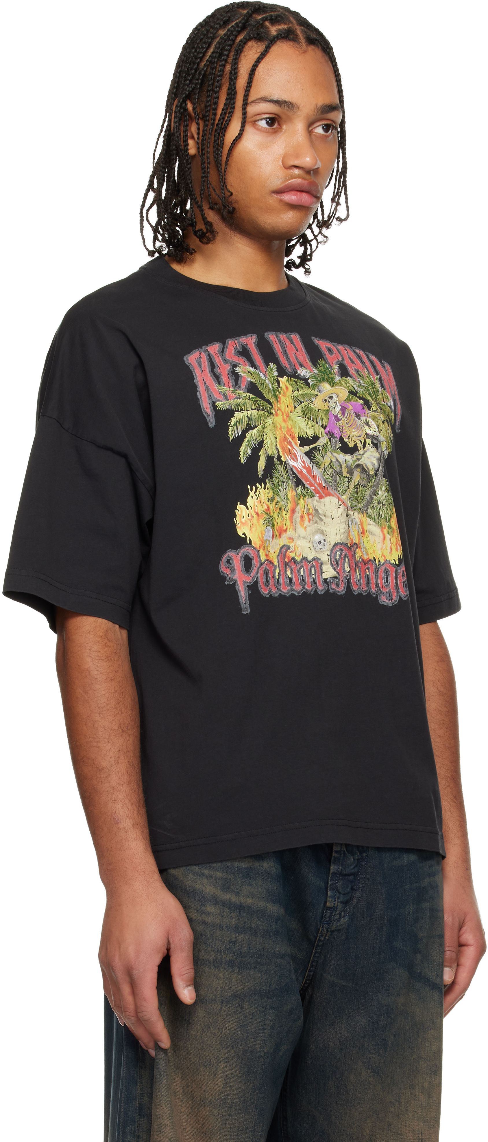 Palm Angels Rest In Palm Loose T-shirt In Black