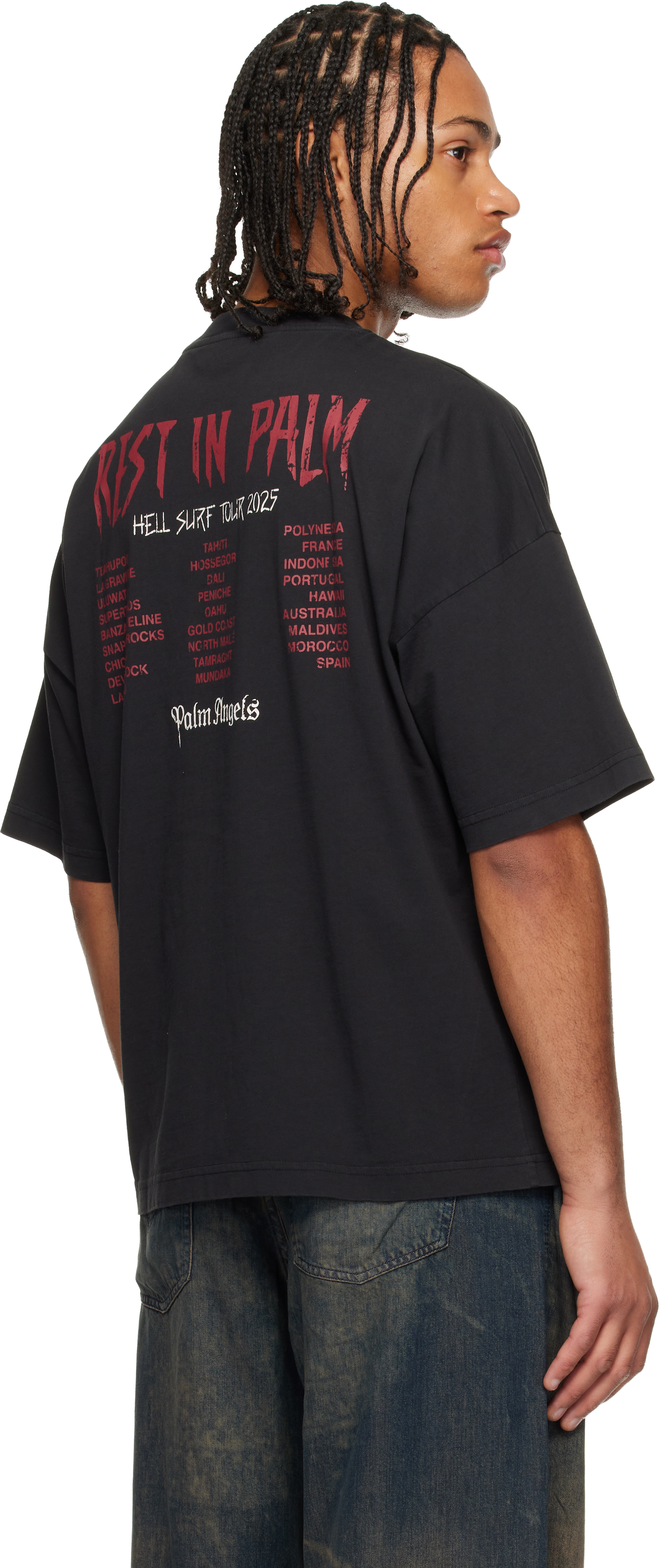 Palm Angels Rest In Palm Loose T-shirt In Black