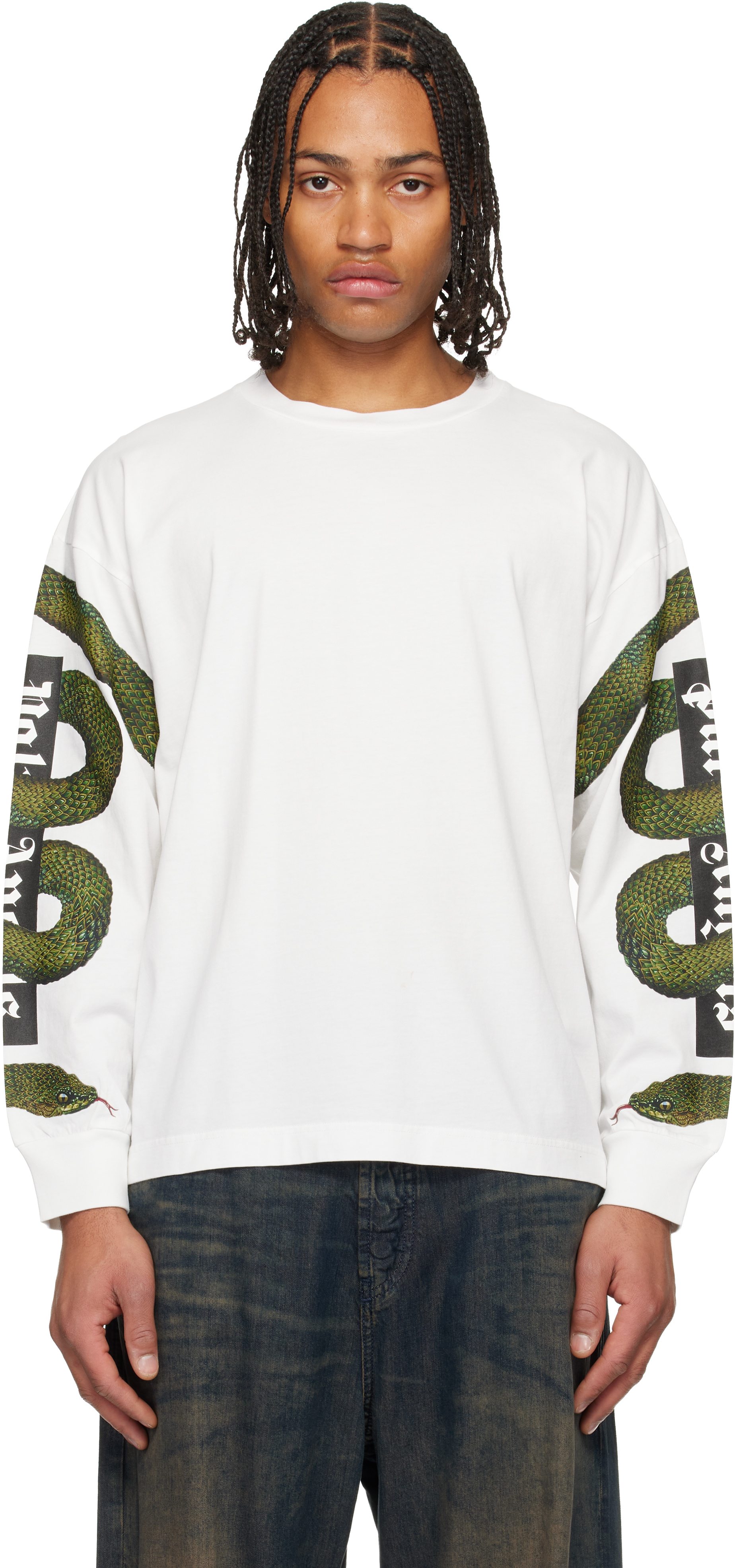 Palm Angelsのホワイト Snake Box Logo 長袖Tシャツがセール中