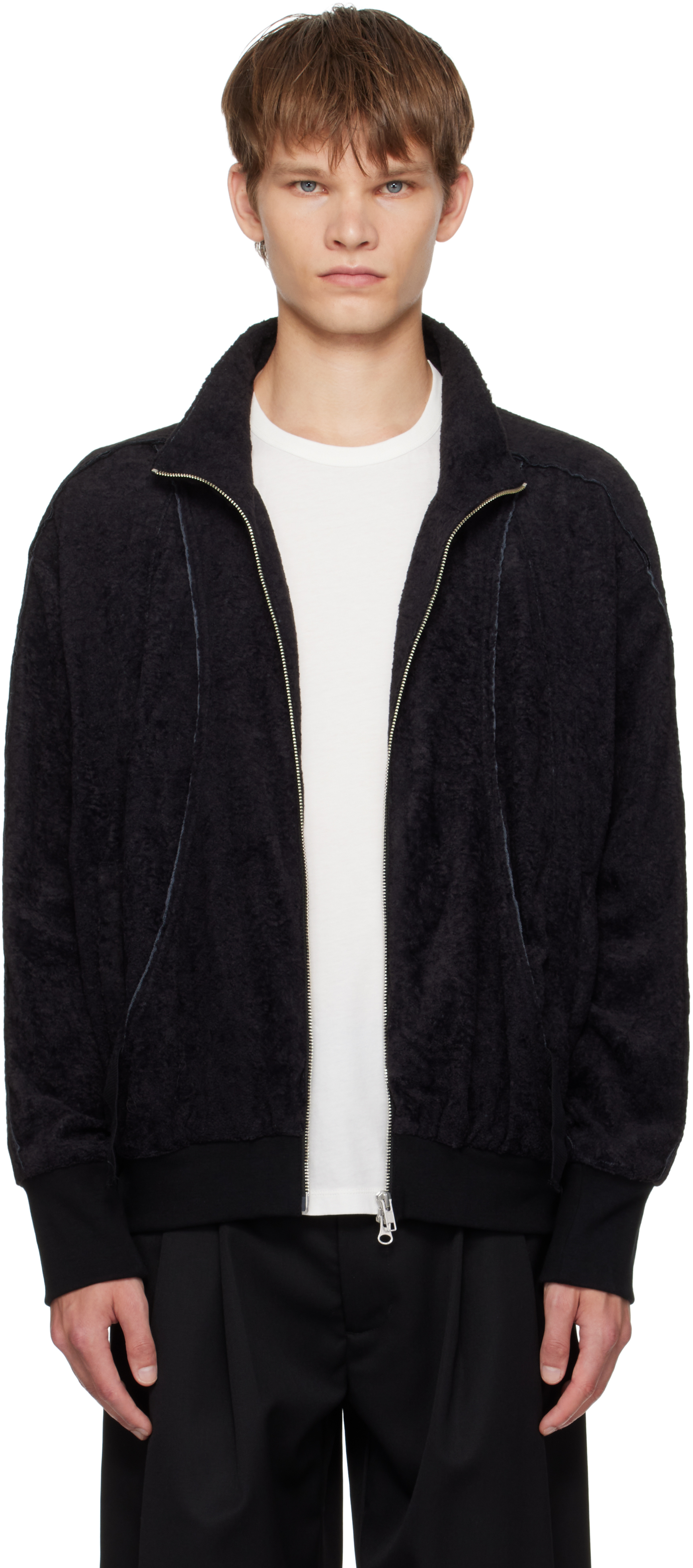 Song For The Mute Black Teardrop Track Jacket In Black