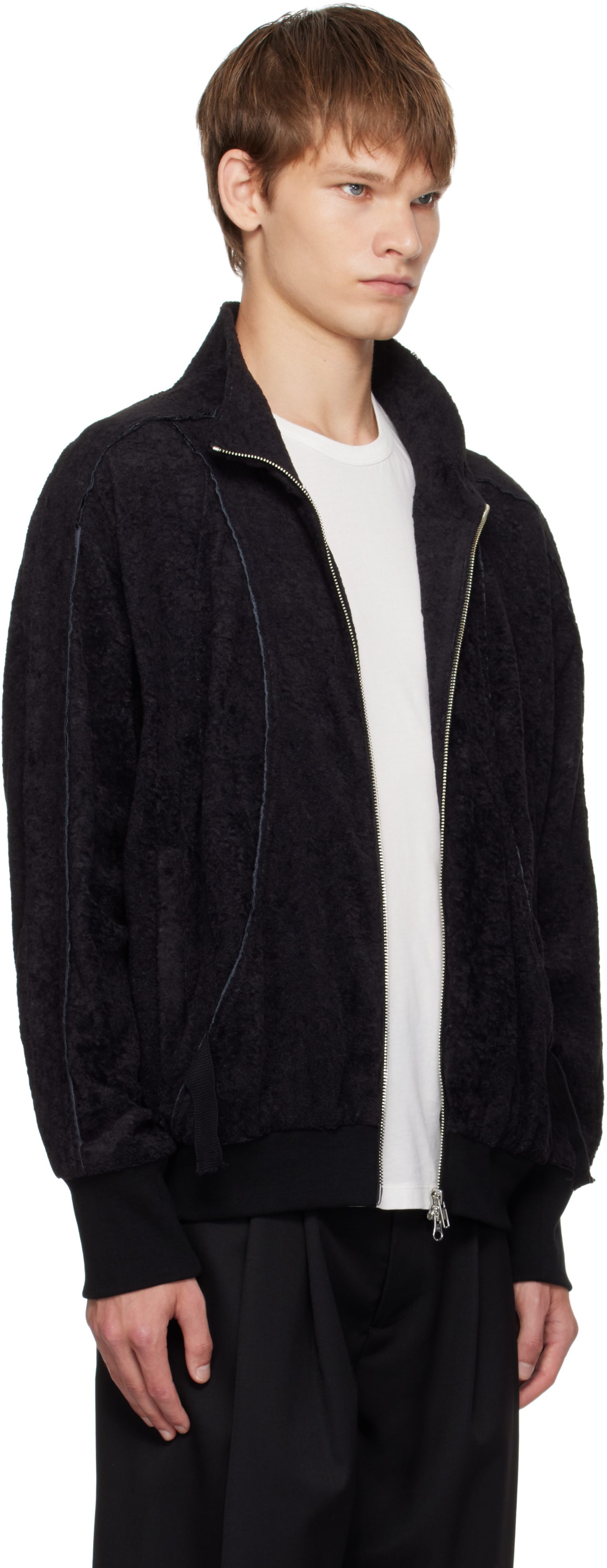 Song For The Mute Black Teardrop Track Jacket In Black