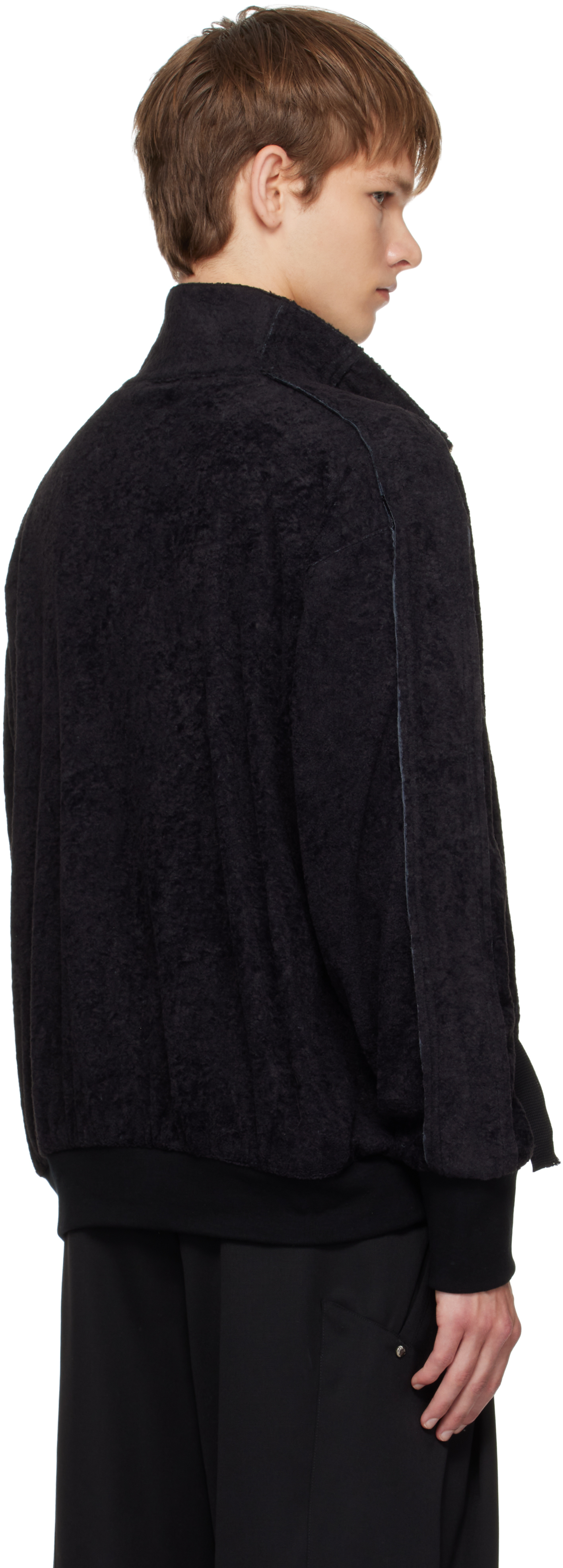 Song For The Mute Black Teardrop Track Jacket In Black