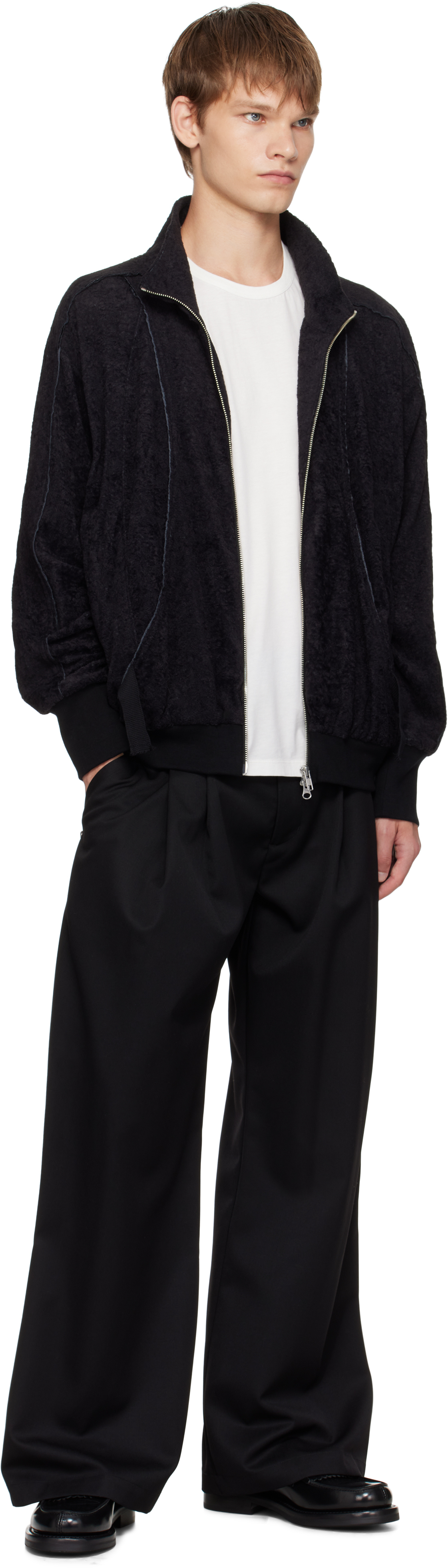 Song For The Mute Black Teardrop Track Jacket In Black
