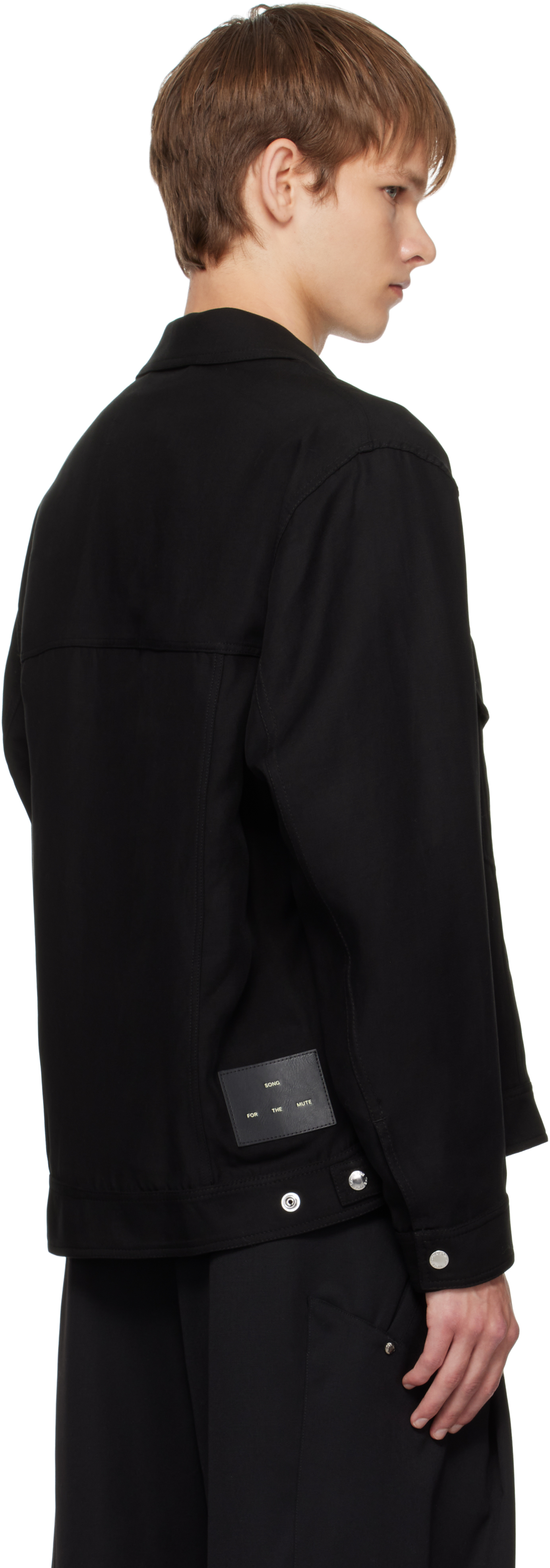 Song For The Mute Black Drape Worker Jacket In Black