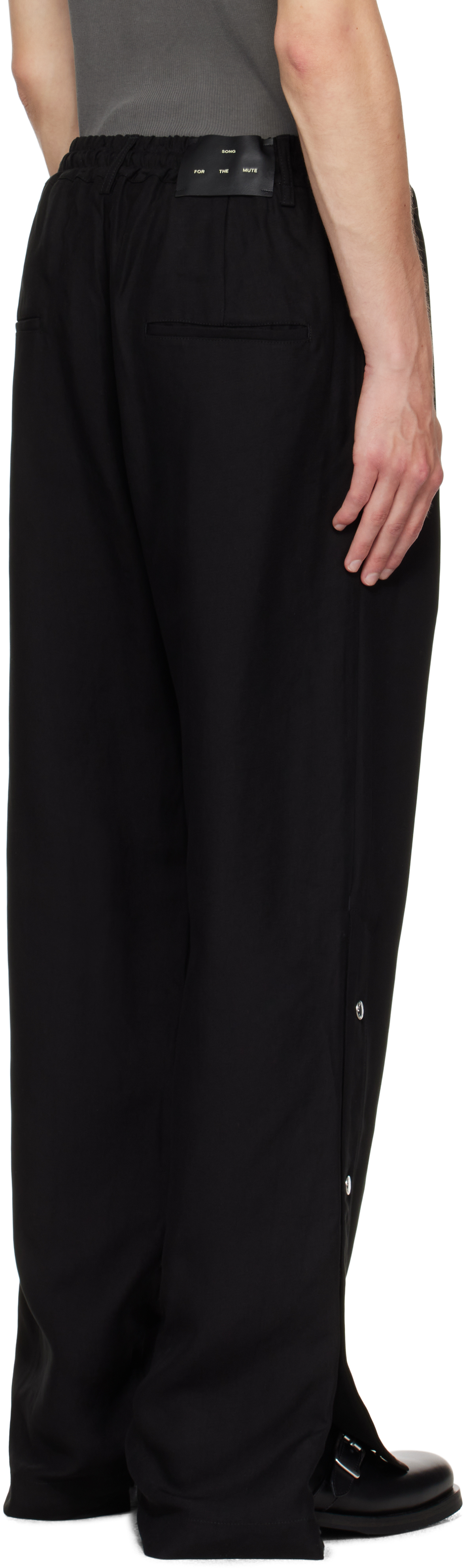 Song For The Mute Black Drape Studded Sweatpants In Black