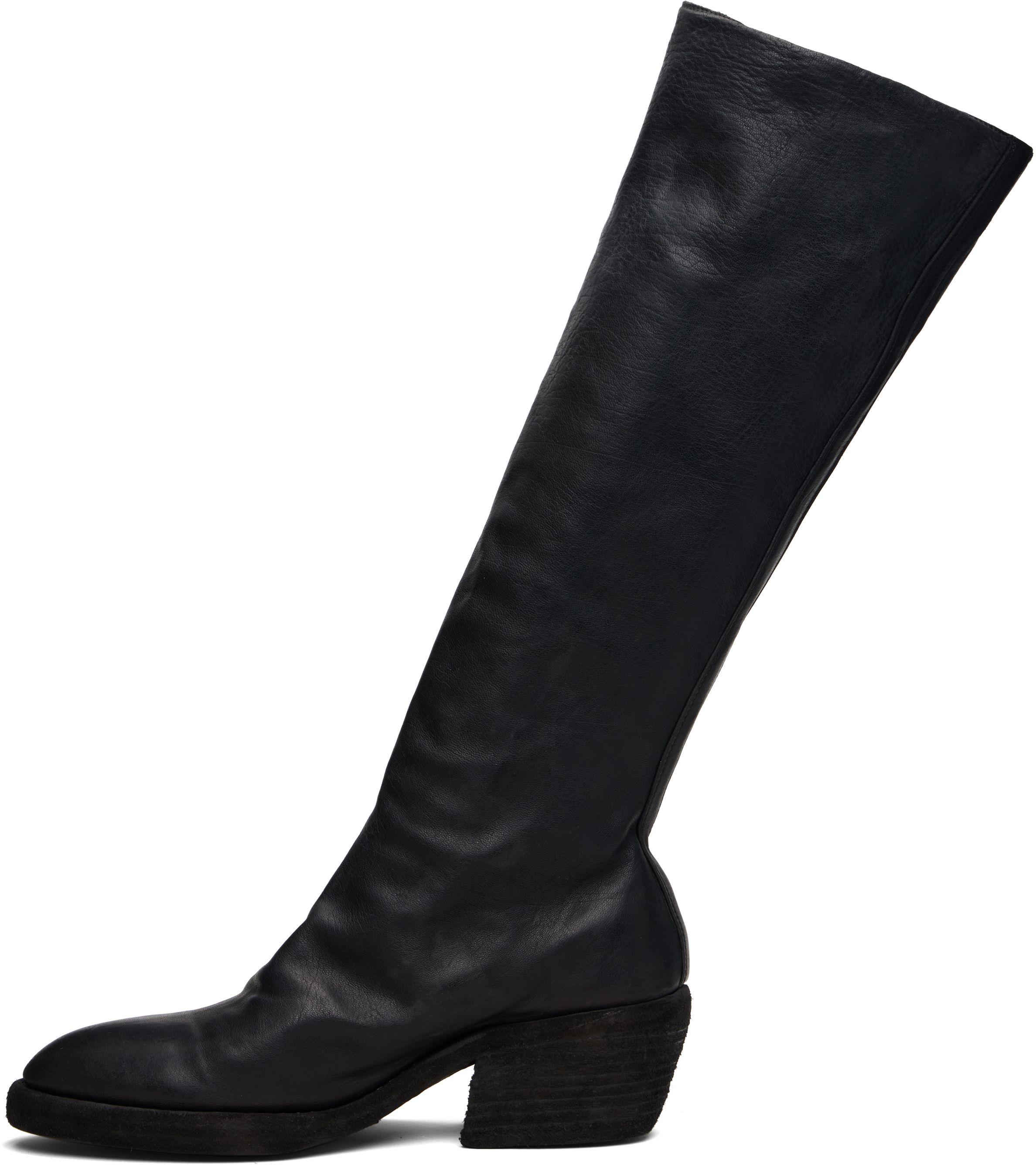 Guidi Black Soft Horse Black Side Zip Hi Boots In Black