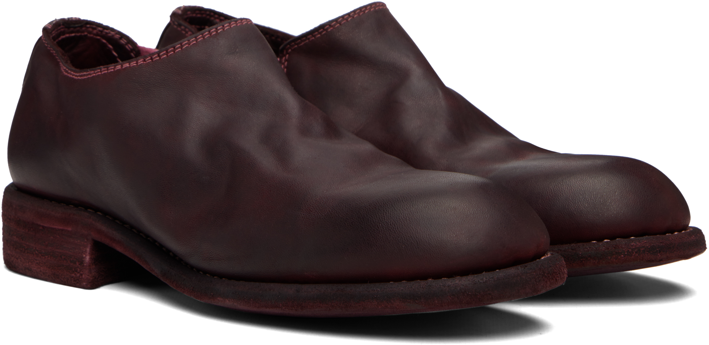 Guidi 990e Slip-on Loafers In Burgundy