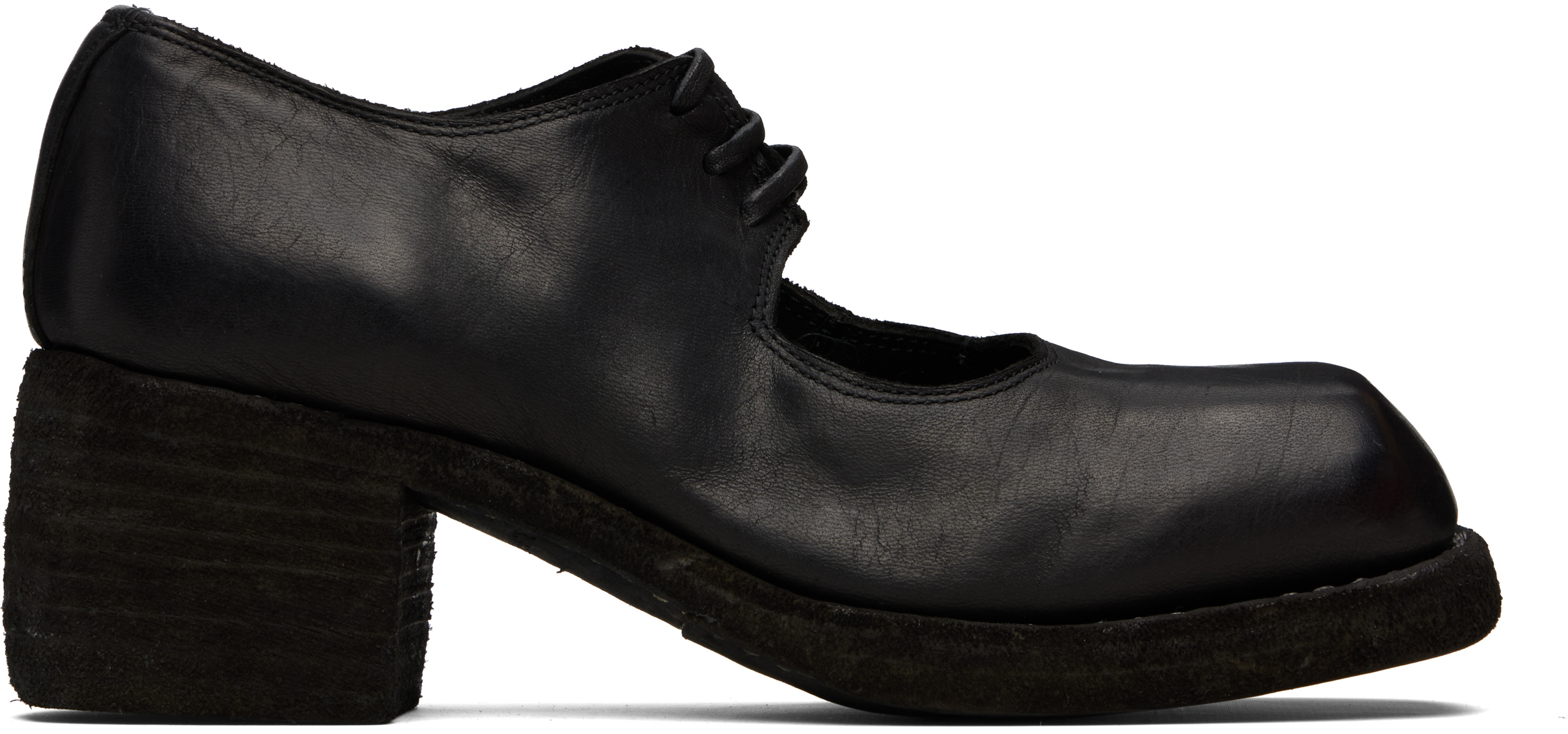 Black 9080 Derbys by Guidi on Sale