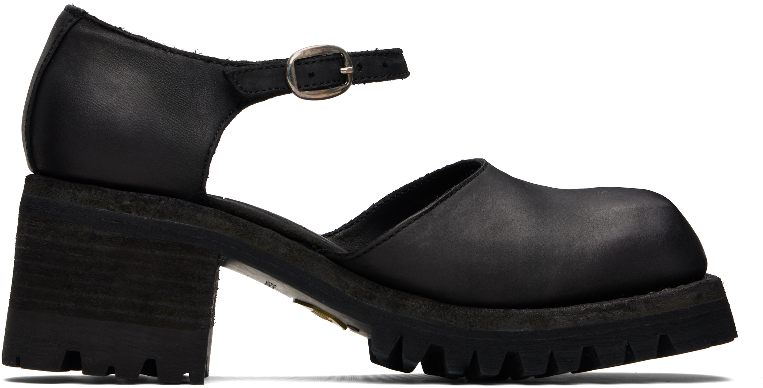 Guidi Soft Horse Mary Jane Loafers In Black